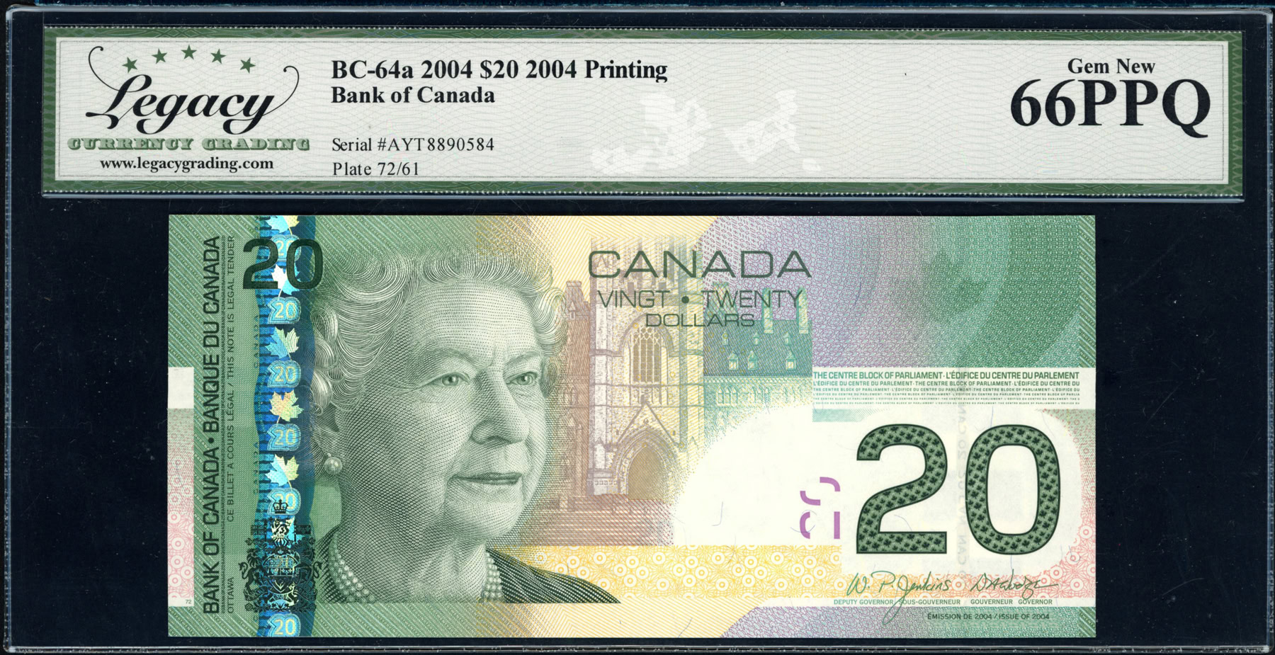 Canada 2004 (2004) $20 Bank of Canada Note SCWPM-103a Jenkins / Dodge ...