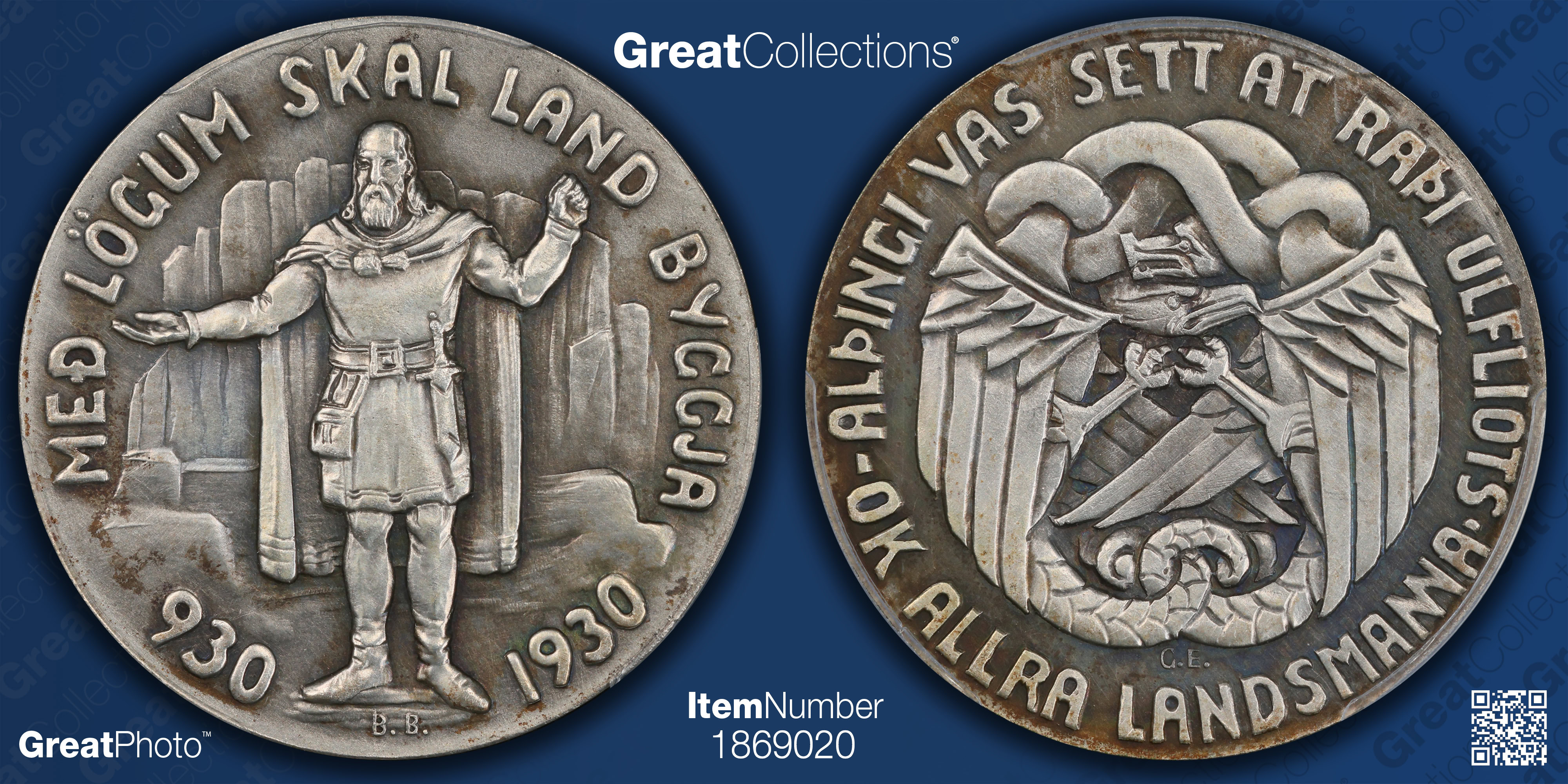 Iceland 1930 Silver 5 Kronur Althing 1,000 Year Anniversary KM-X2 PCGS ...