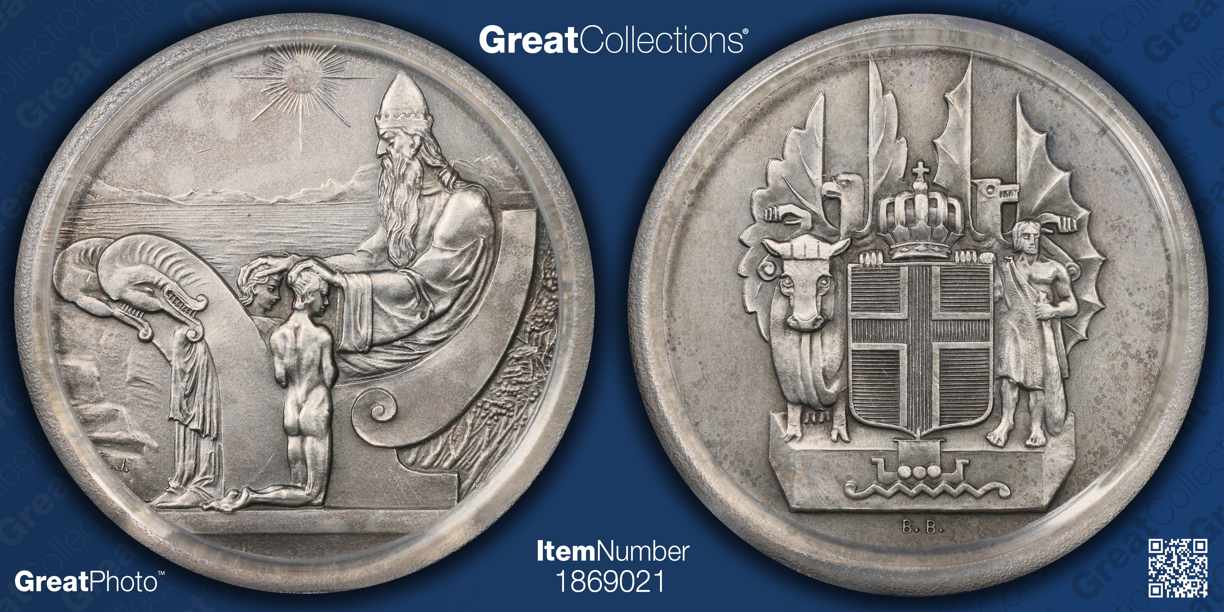 Iceland 1930 Silver 10 Kronur Althing 1,000 Year Anniversary KM-X3 PCGS ...