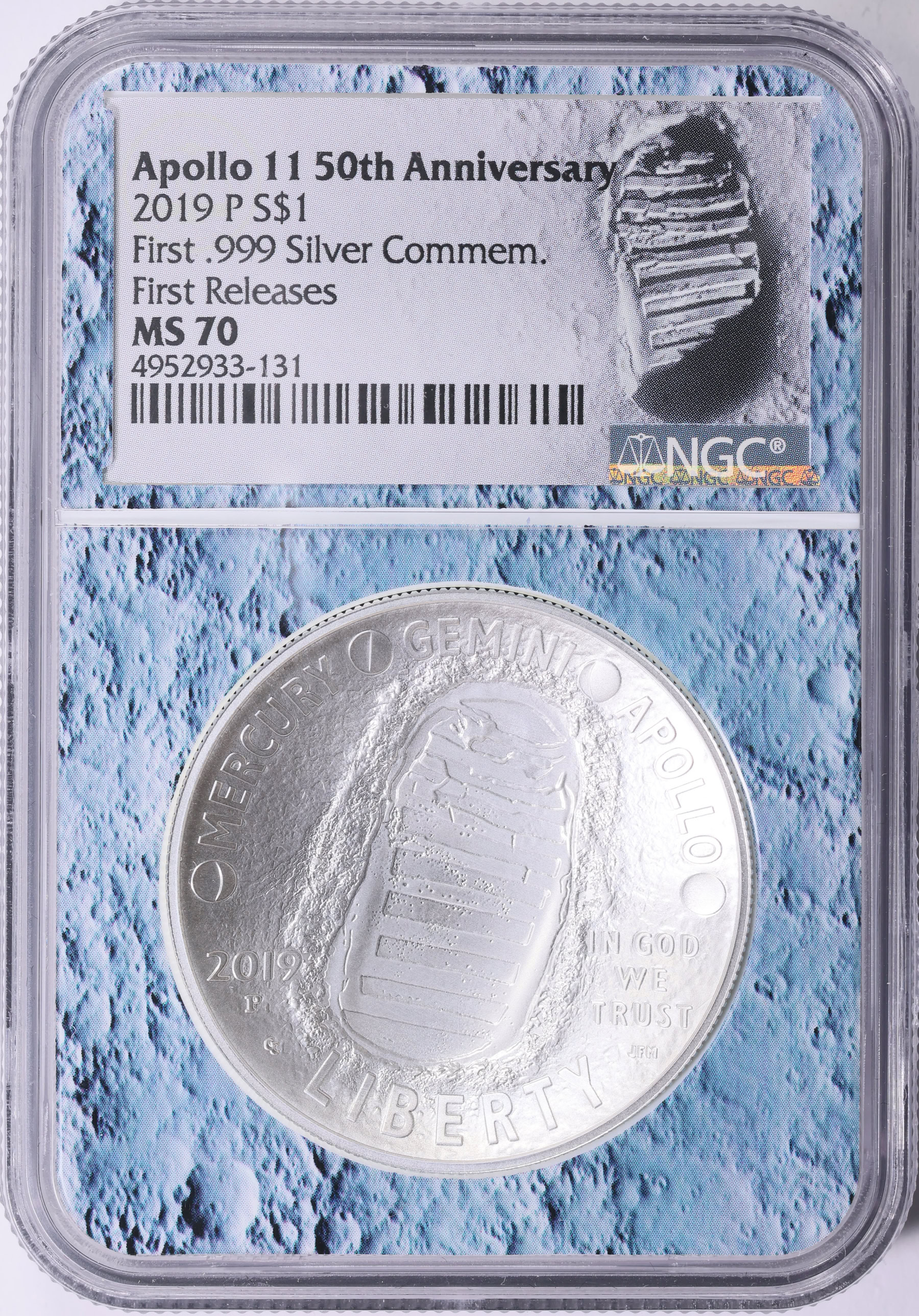 2019-P Apollo 11 50th Anniversary Silver Dollar First Releases NGC