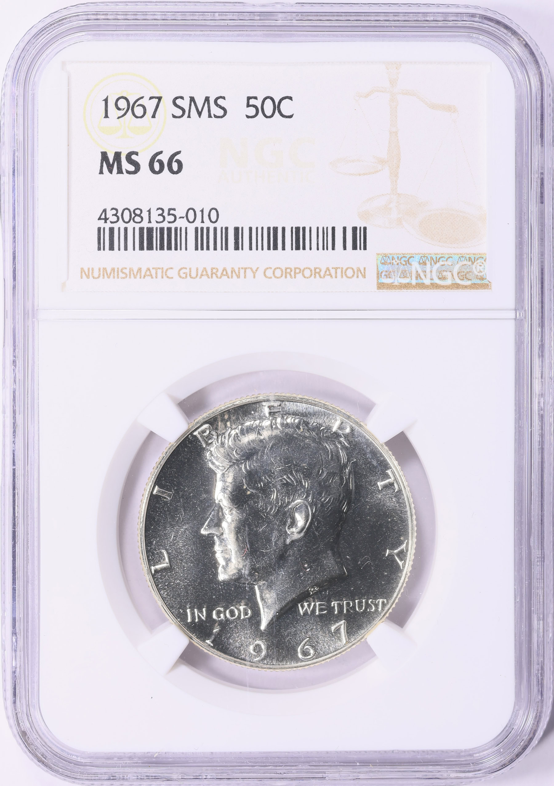1967 Kennedy Half Dollar SMS NGC MS-66 (Item 1870248 ...