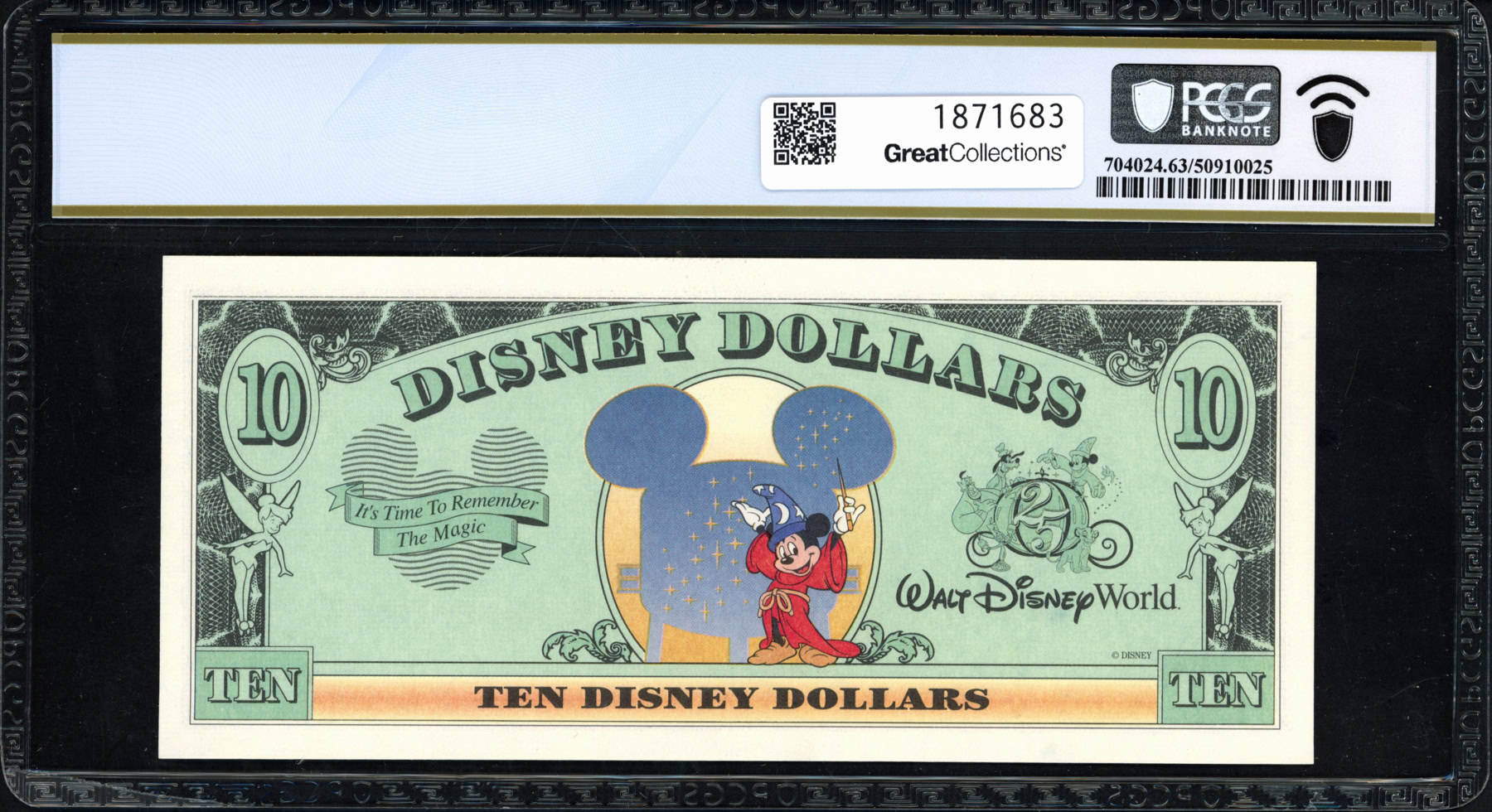 1997 Disneyland $10 Disney Dollar Simba / 25th Anniversary of