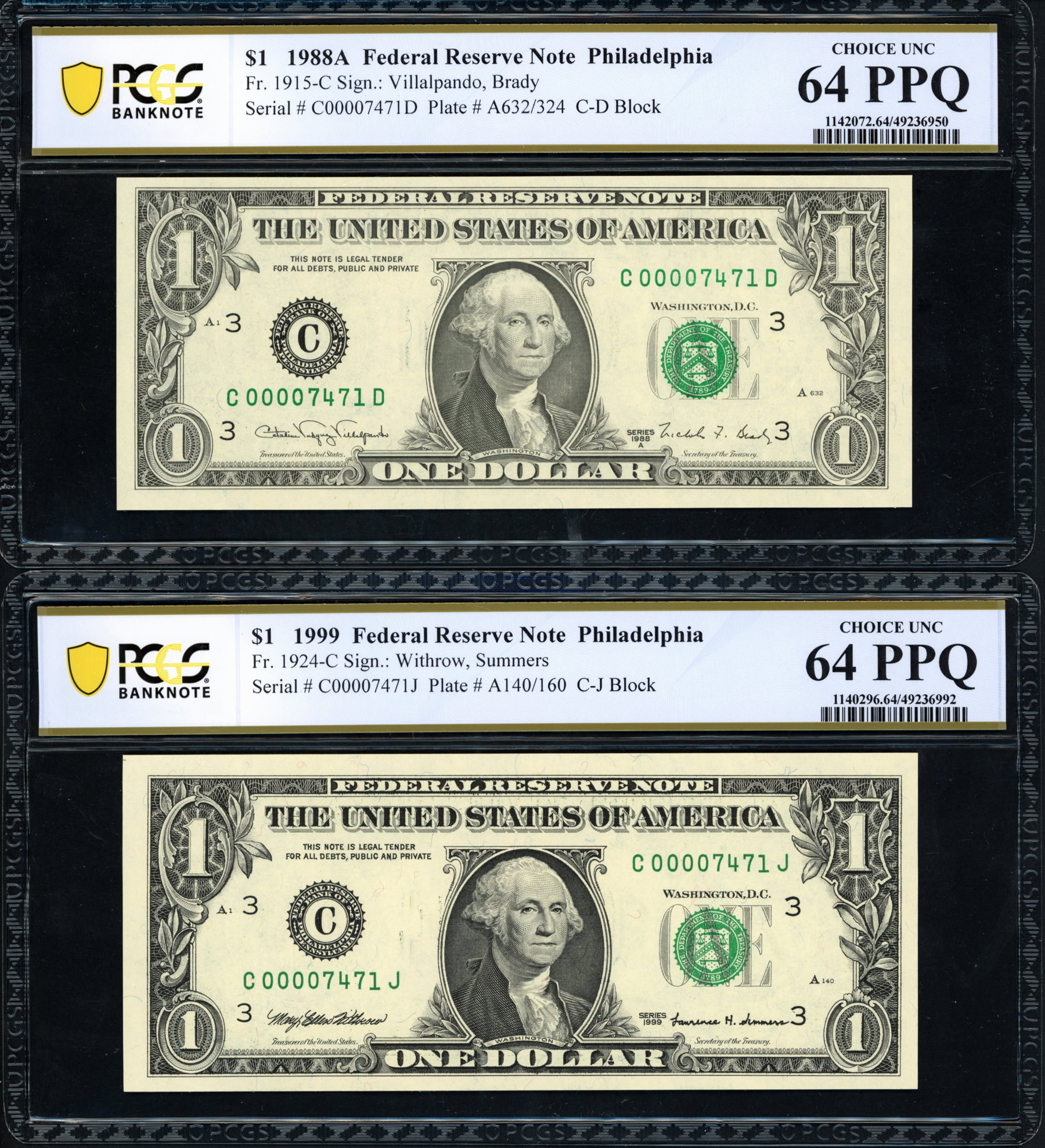 Fr. 1915-C, 1924-C, 1931-G, & 1937-I 1988A-2003A $1 & $2 Federal ...