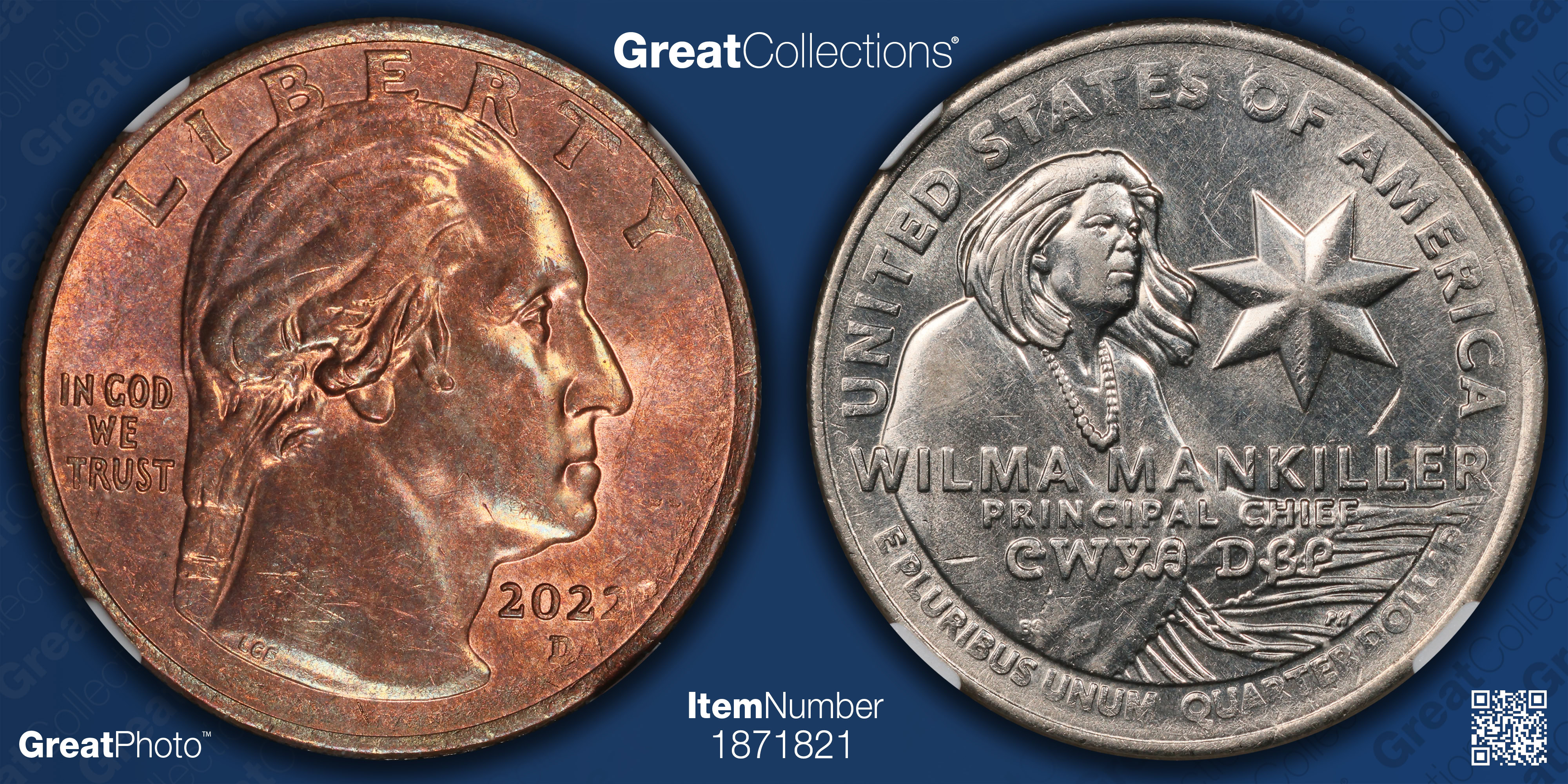 Mint Error 2022-D American Women Quarter Wilma Mankiller Obverse