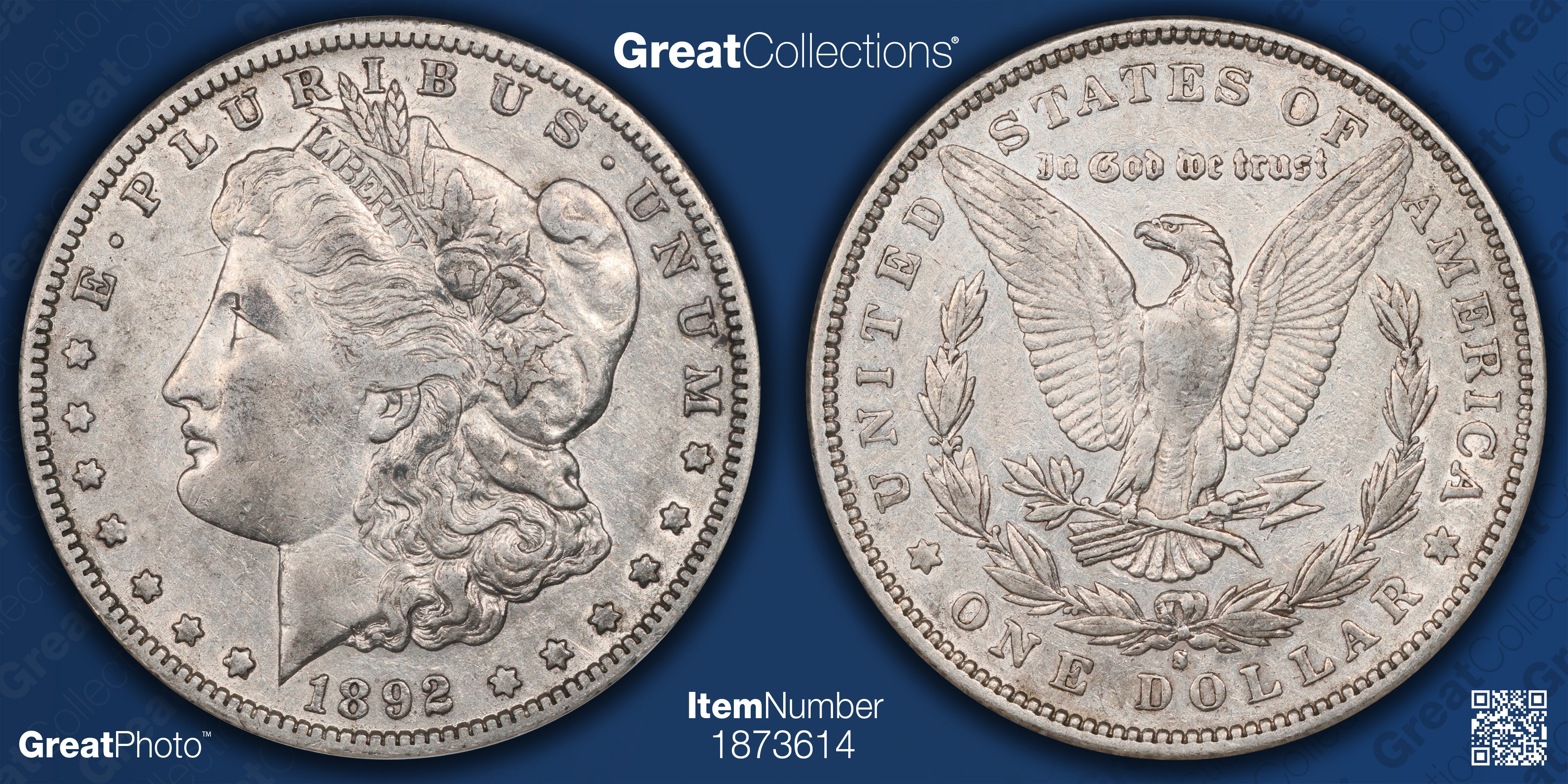 1892-S Morgan Silver Dollar NGC XF-45 (Item 1873614) | GreatCollections ...