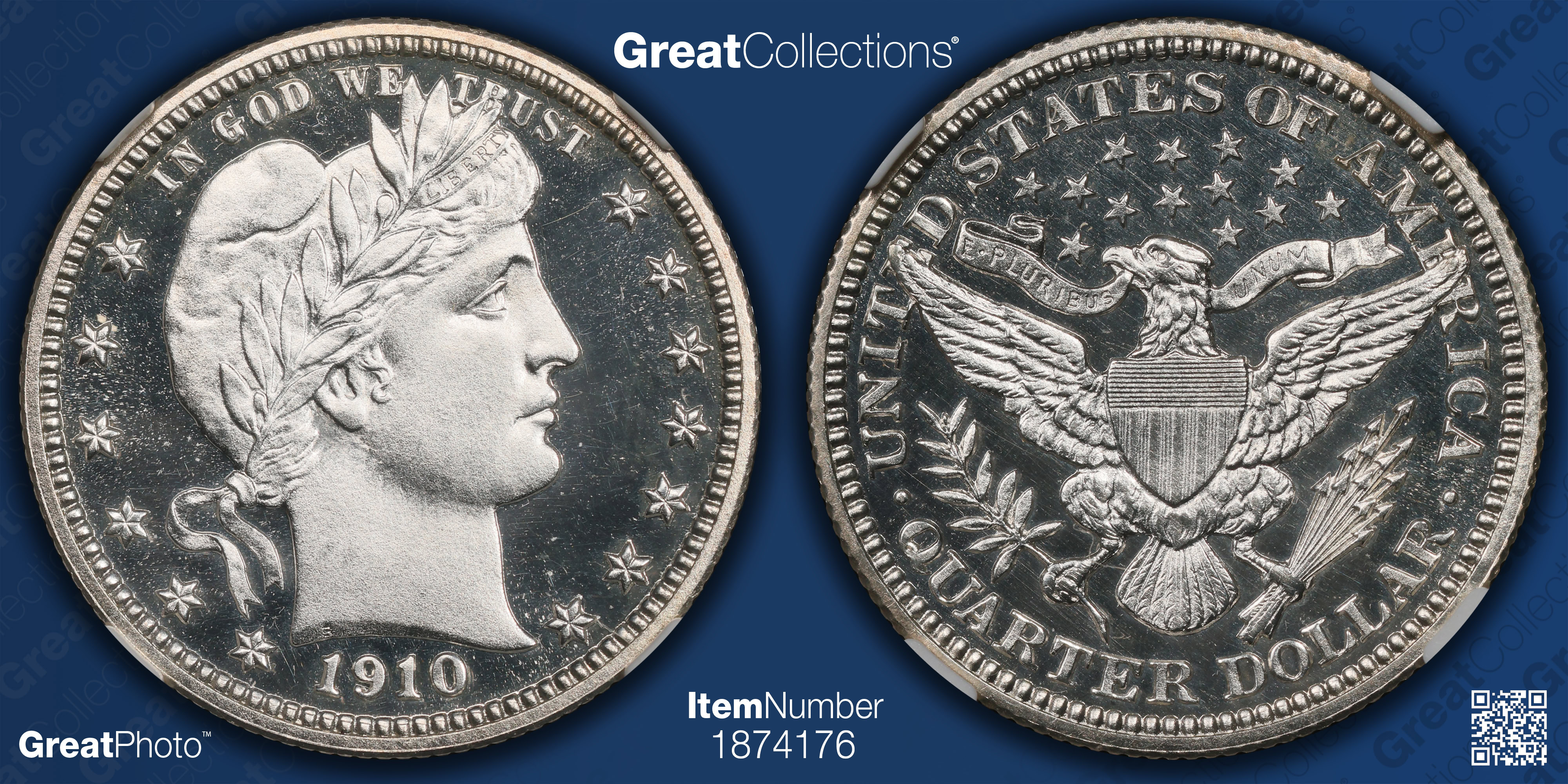 1910 Barber Quarter NGC Proof-68 ☆ CAMEO (Grand Teton Collection