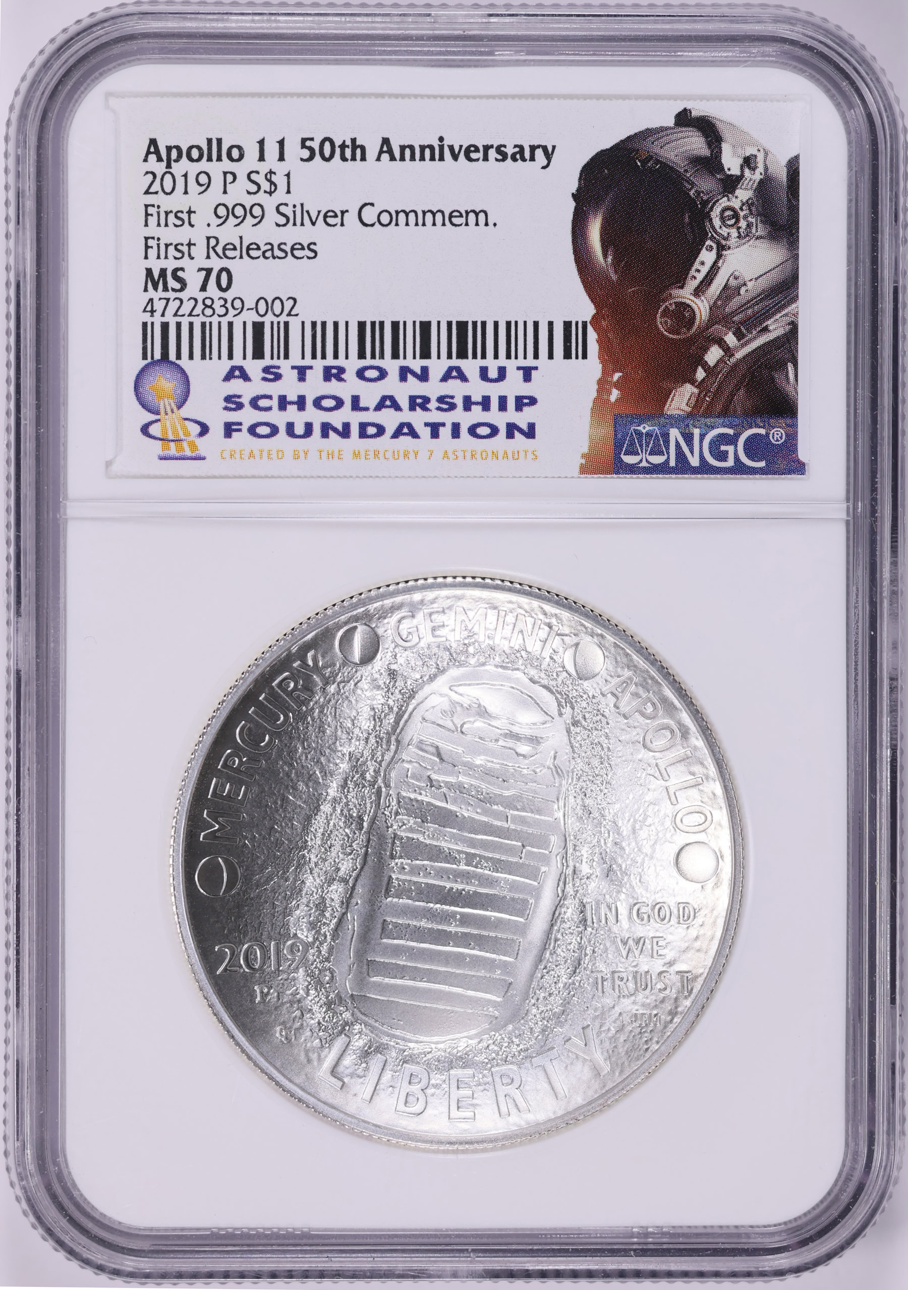 2019-P Apollo 11 50th Anniversary Silver Dollar First Releases NGC MS ...