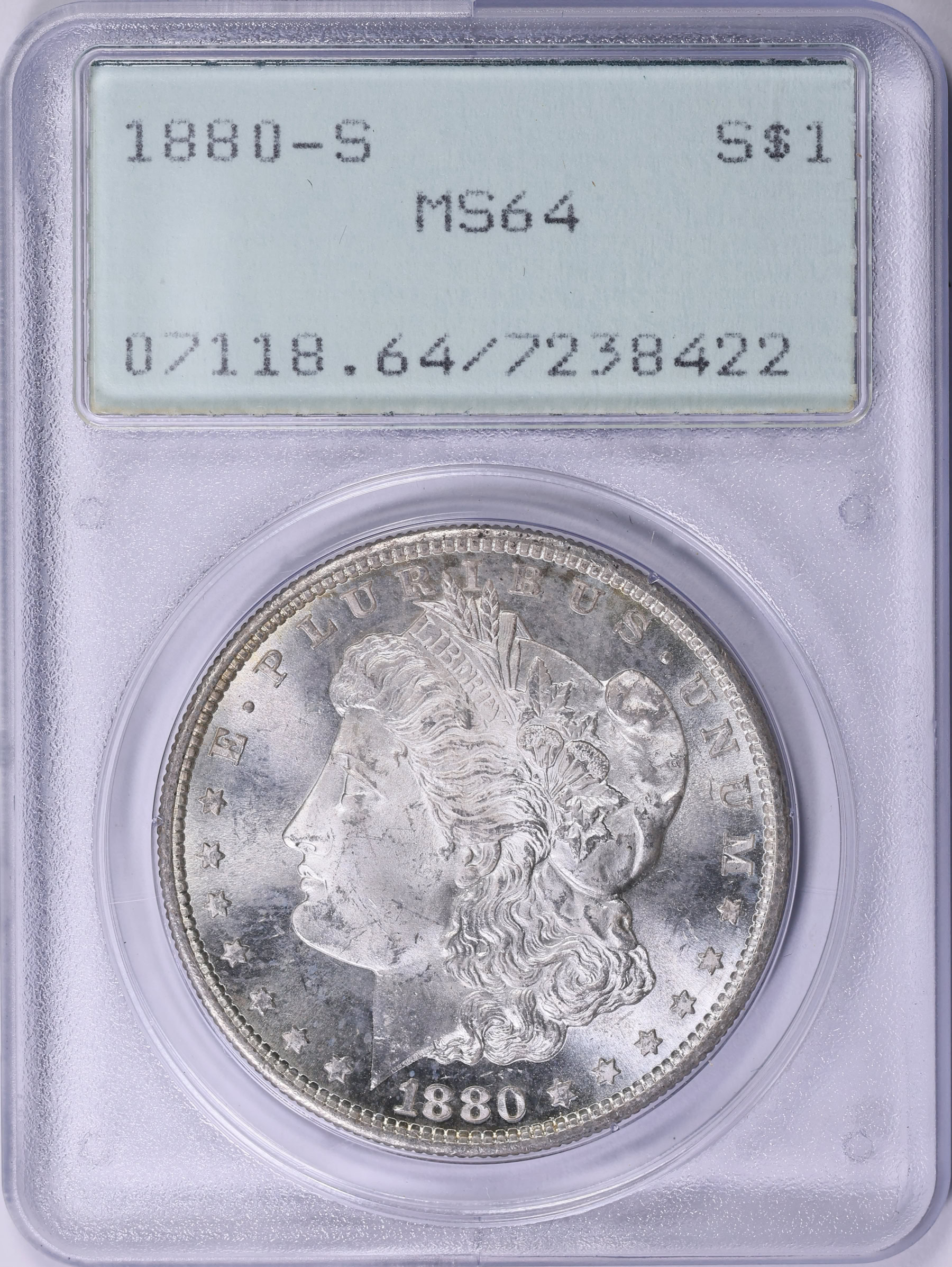 1880-S Morgan Silver Dollar PCGS MS-64 OGH (1st Gen) (Item 1875322