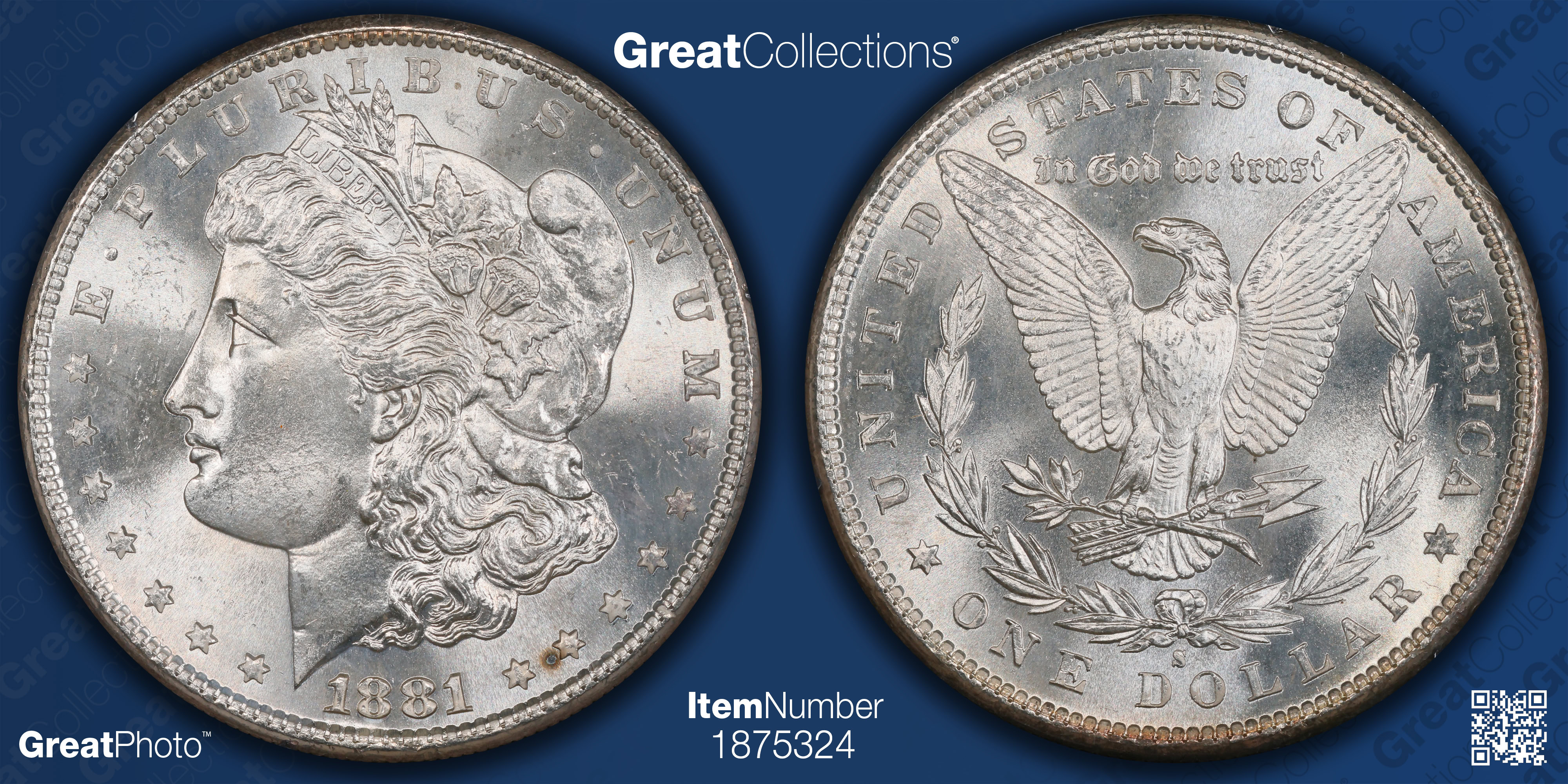 1881-S Morgan Silver Dollar PCGS MS-64 OGH (1st Gen) (Item 1875324