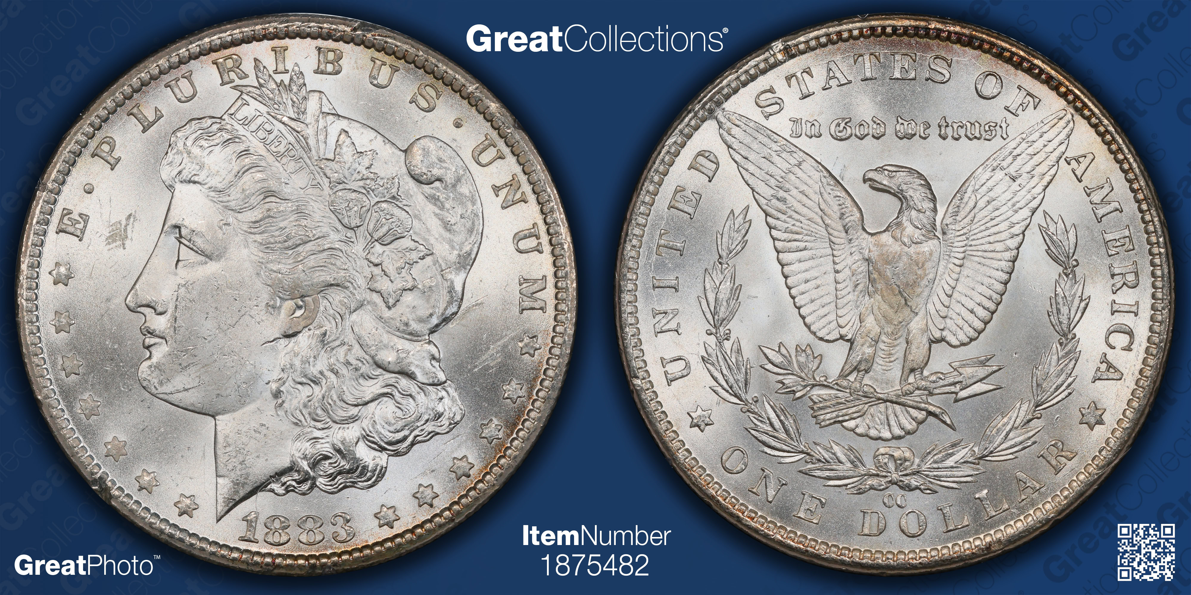 1883-CC Morgan Silver Dollar PCGS MS-62 (CAC Green) OGH (1st Gen