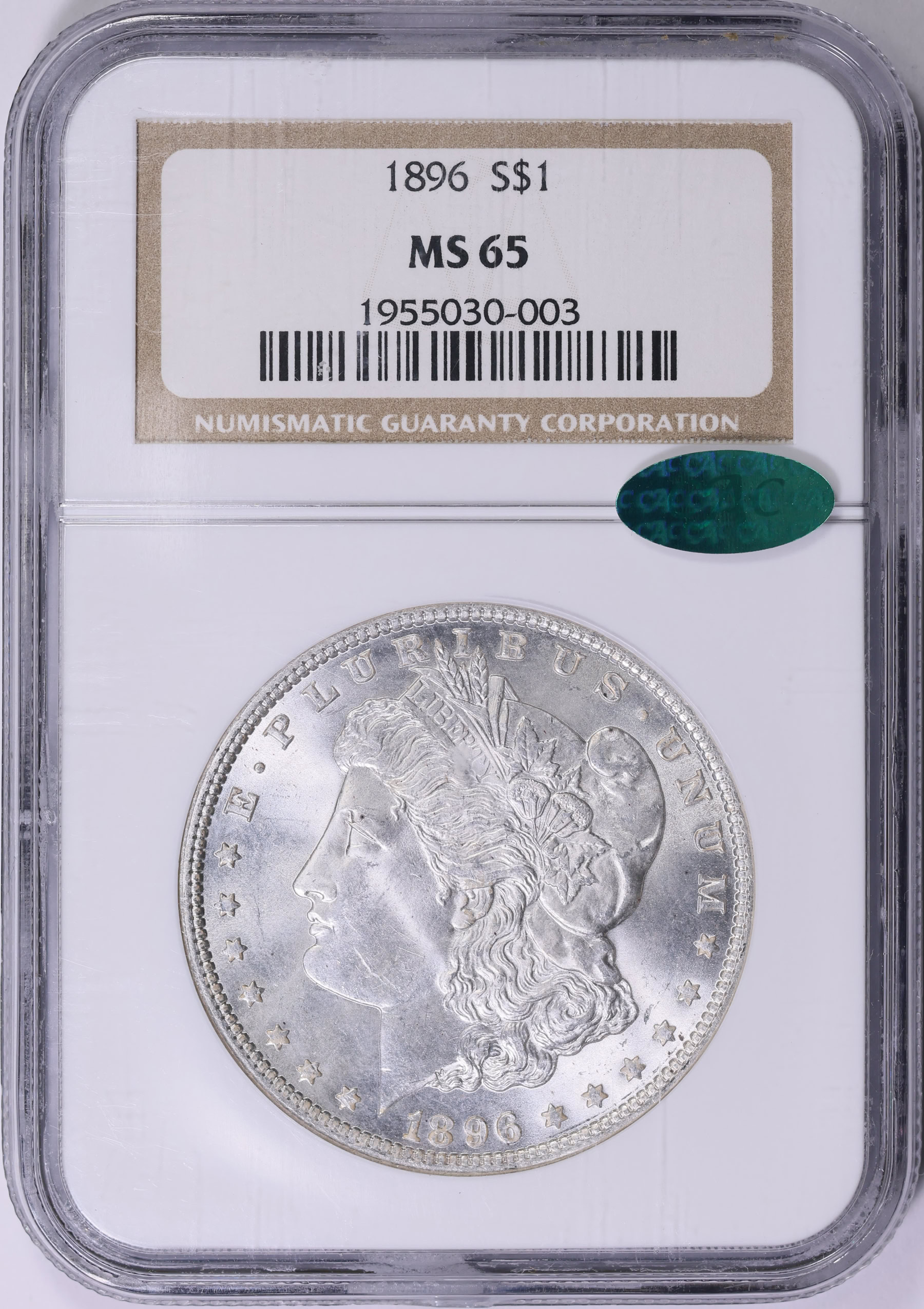1896 Morgan Silver Dollar NGC MS-65 (CAC Green) (Item 1876565 ...