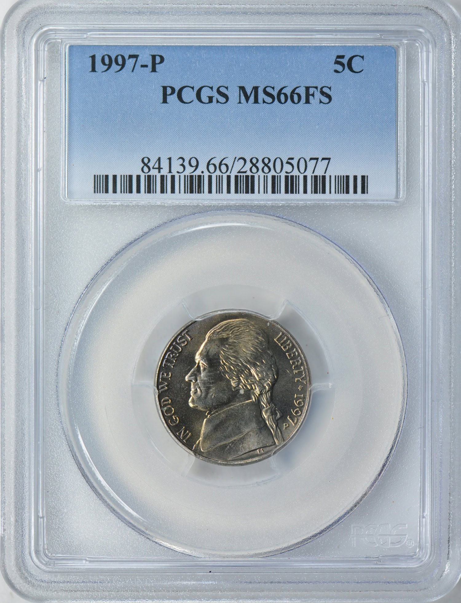 ✨PCGS最高鑑定 MS66 デンマーク 5Kr 1997-P Jefferson Nickel PCGS MS-66 FS (Item 187673