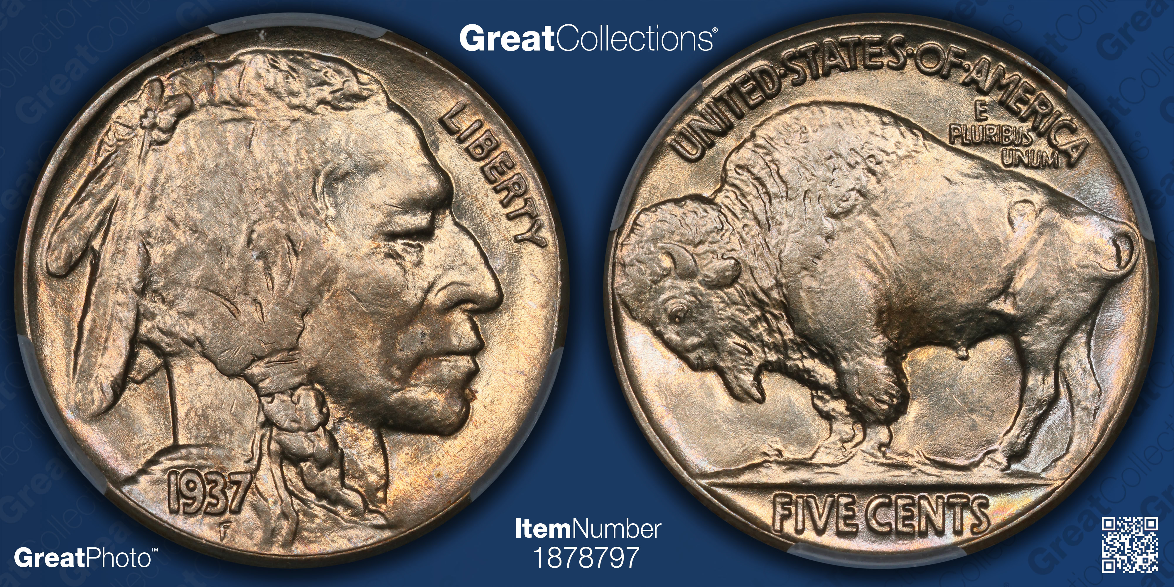 1937 Buffalo Nickel CACG Unc Details (Item 1878797) | GreatCollections ...