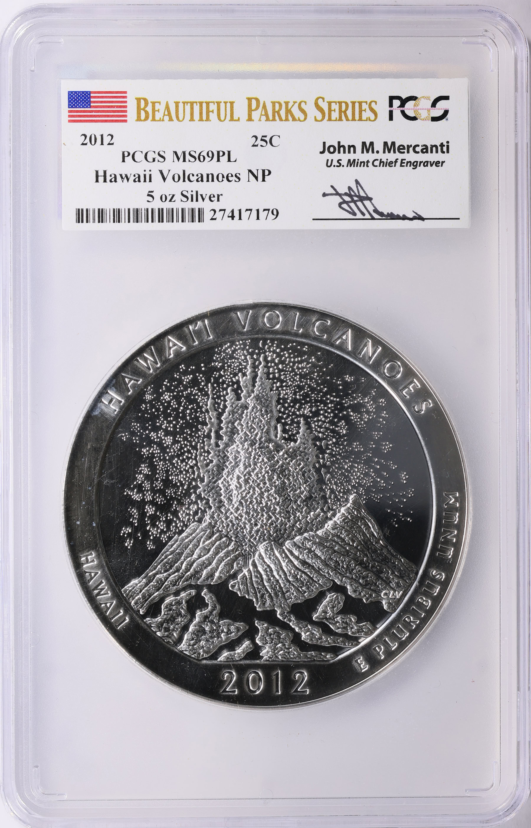 2012 America the Beautiful 5 oz. Silver Quarter Hawaii Volcanoes