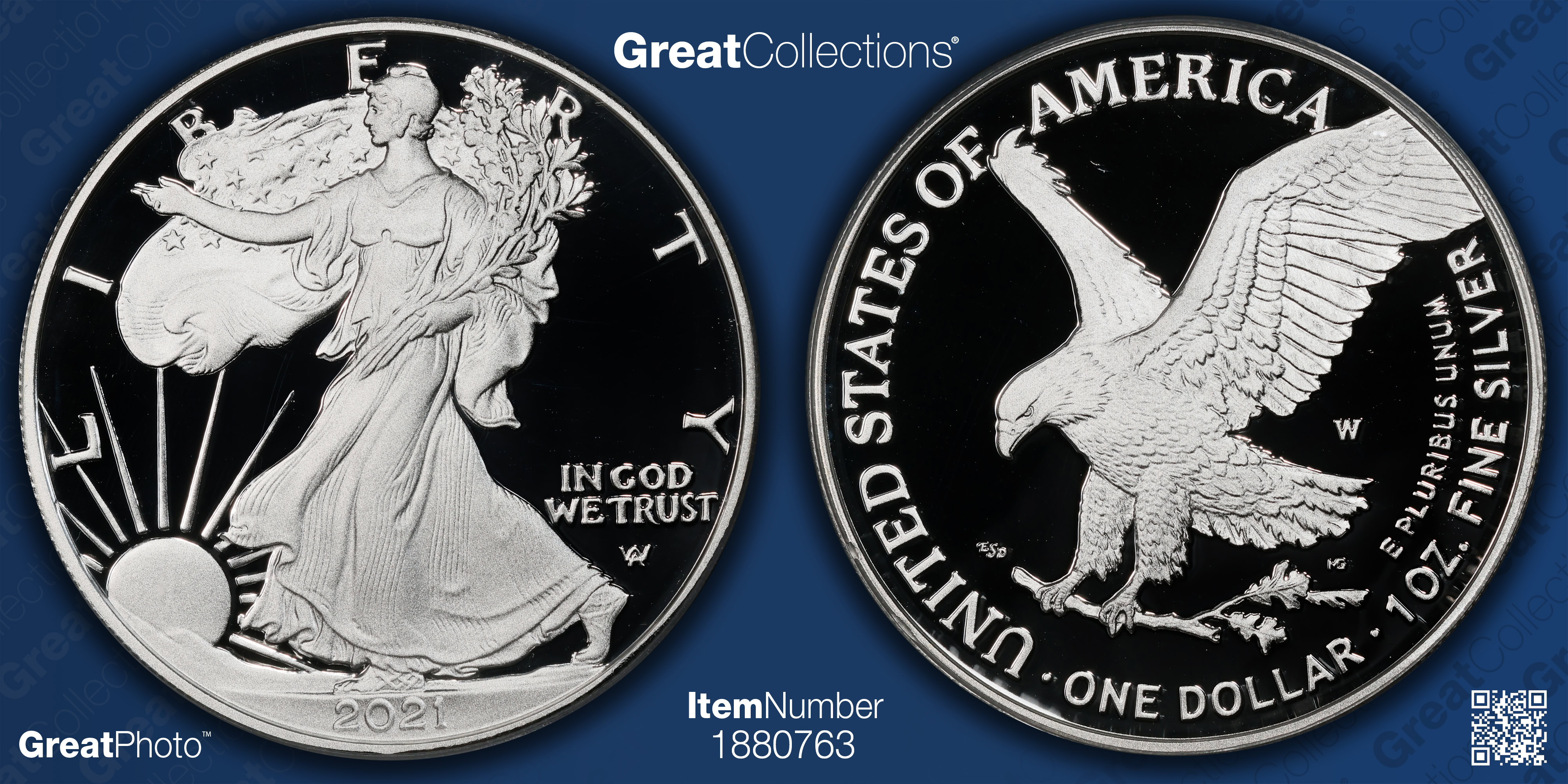 2021-W $1 Silver Eagle Type 2 First Strike PCGS Proof-70 DCAM