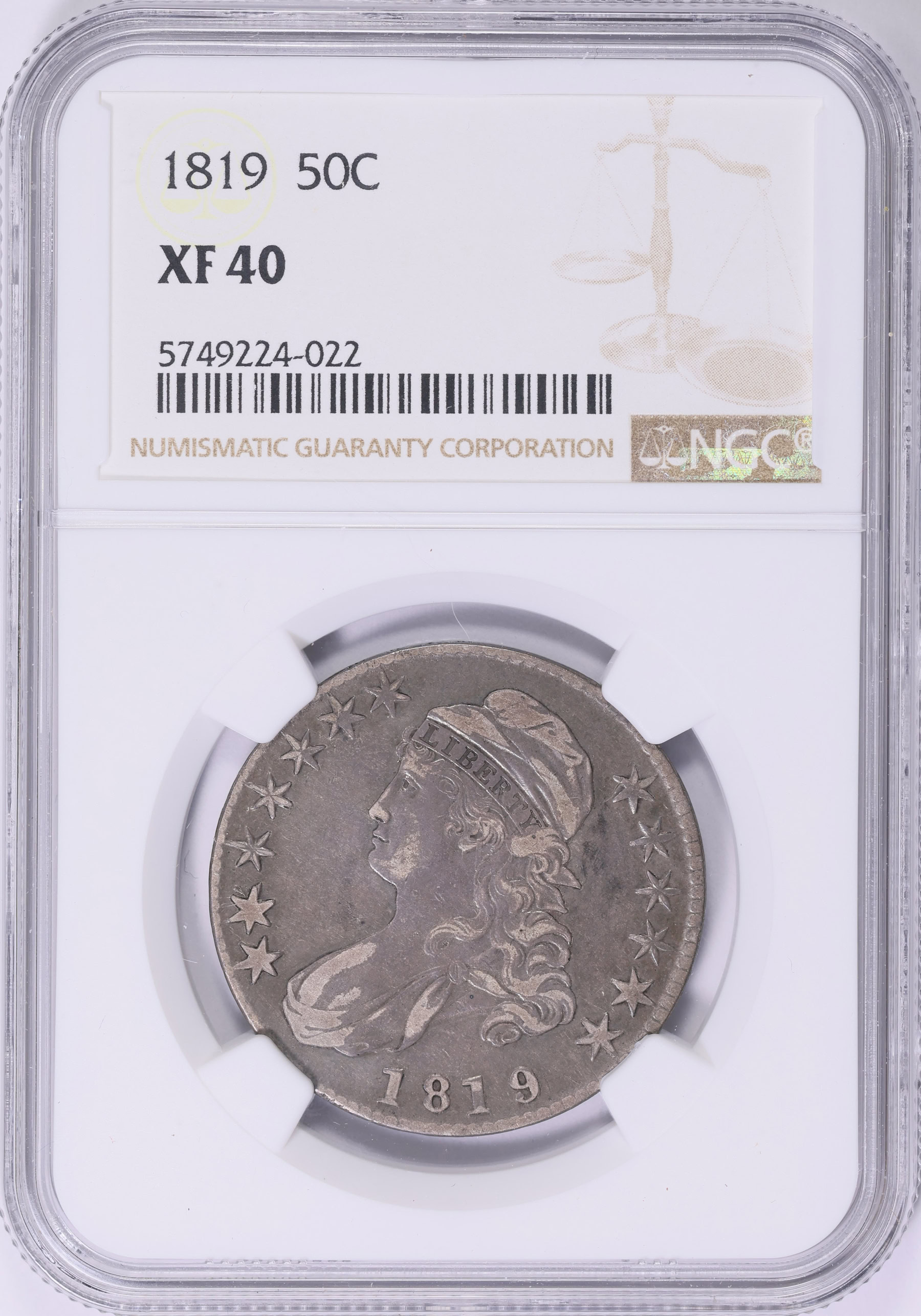 1819 Capped Bust Half Dollar NGC XF-40 (Item 1880900