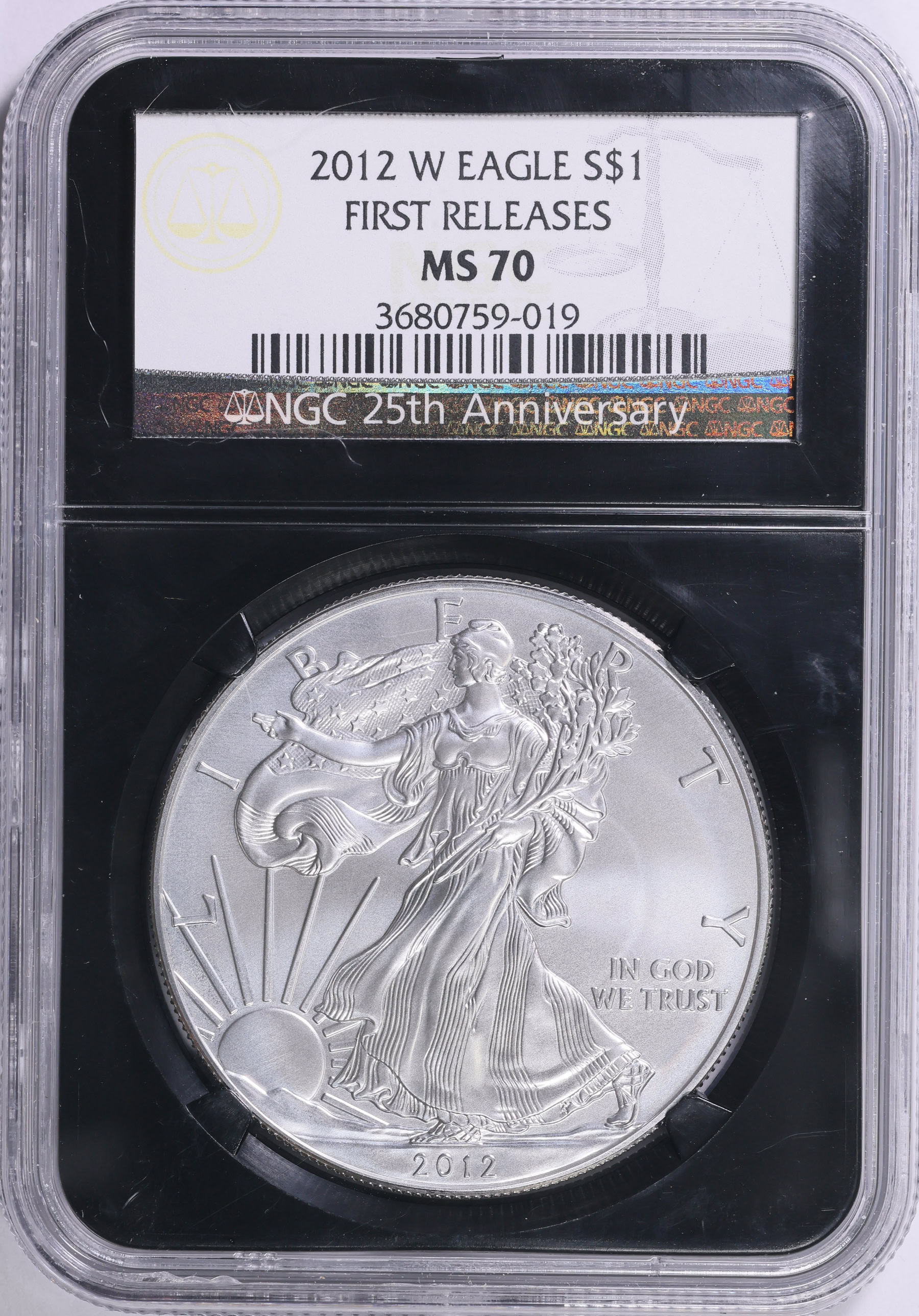 2012-W $1 Silver Eagle Burnished First Releases NGC MS-70 (Item