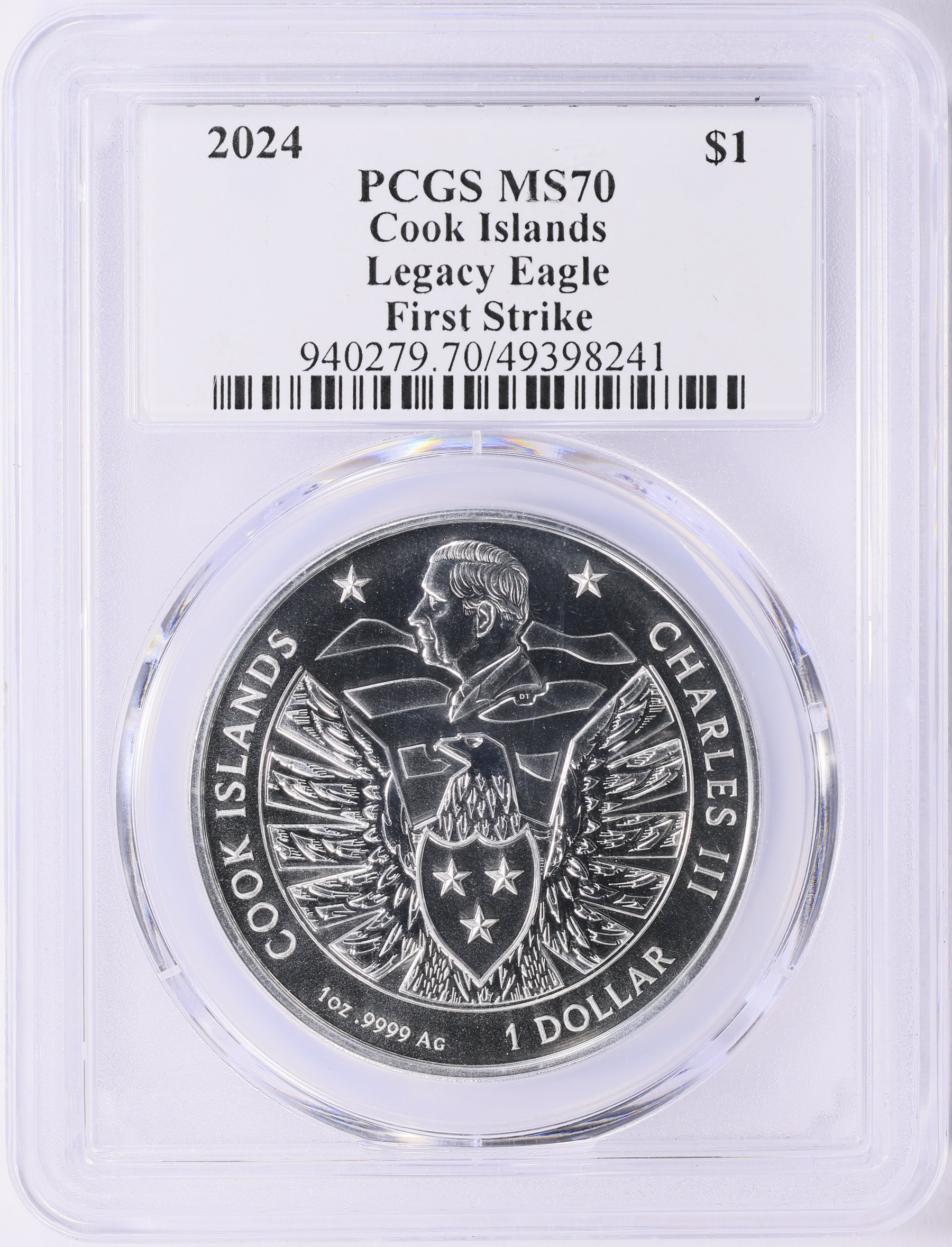 Cook Islands 2024 Silver Dollar Legacy Eagle First Strike PCGS MS