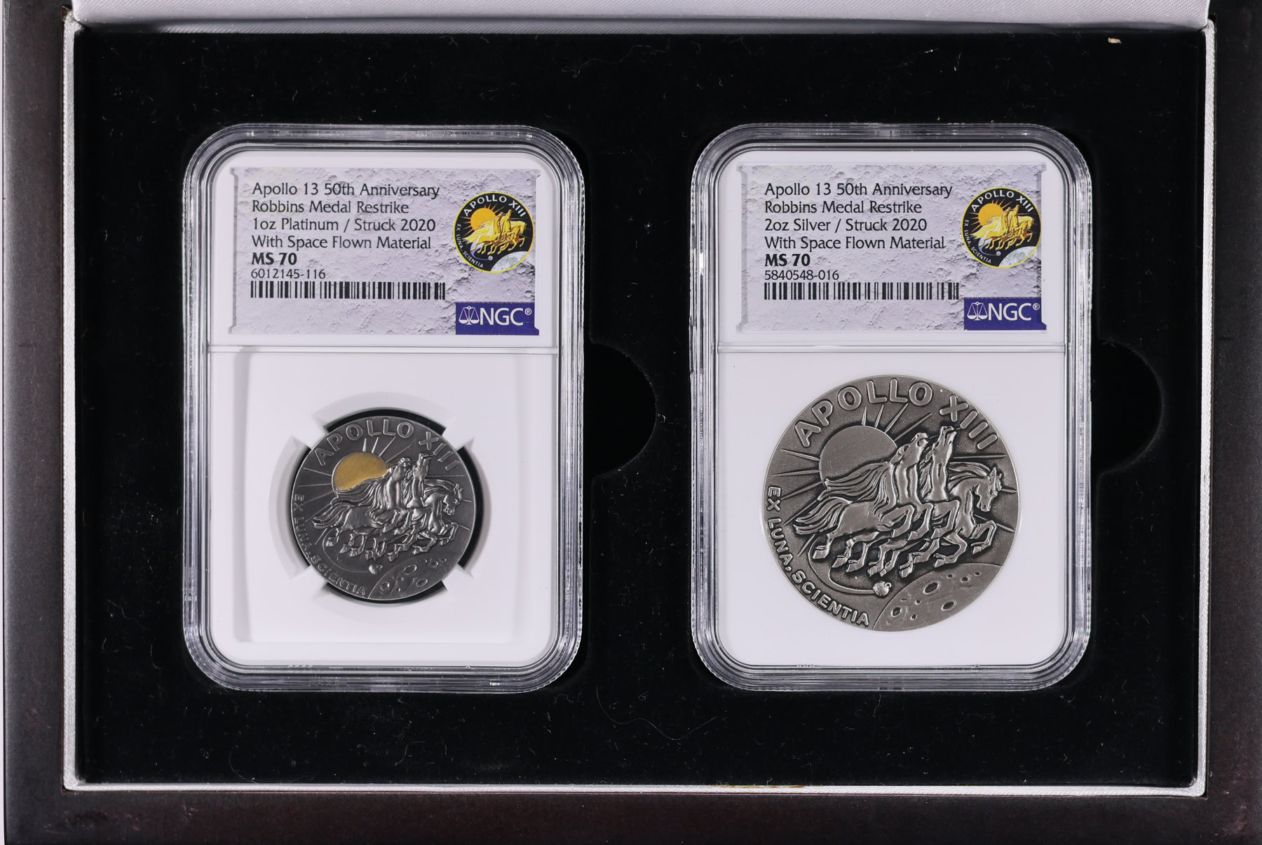2020 Platinum and Silver Apollo 13 50th Anniversary Robbins Medals