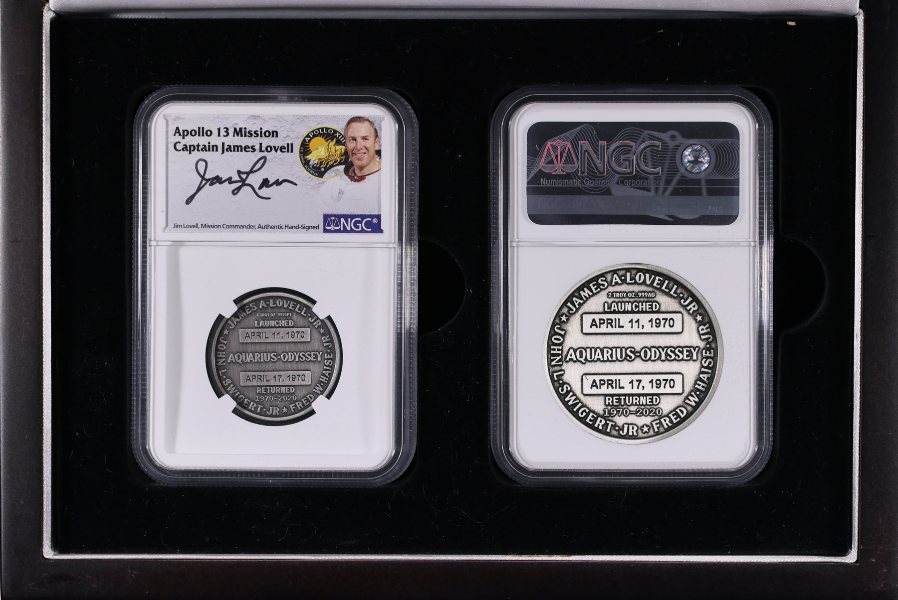 APOLLO 展示品 B品 2020 Platinum and Silver Apollo 13 50th Anniversary Robbins Medals