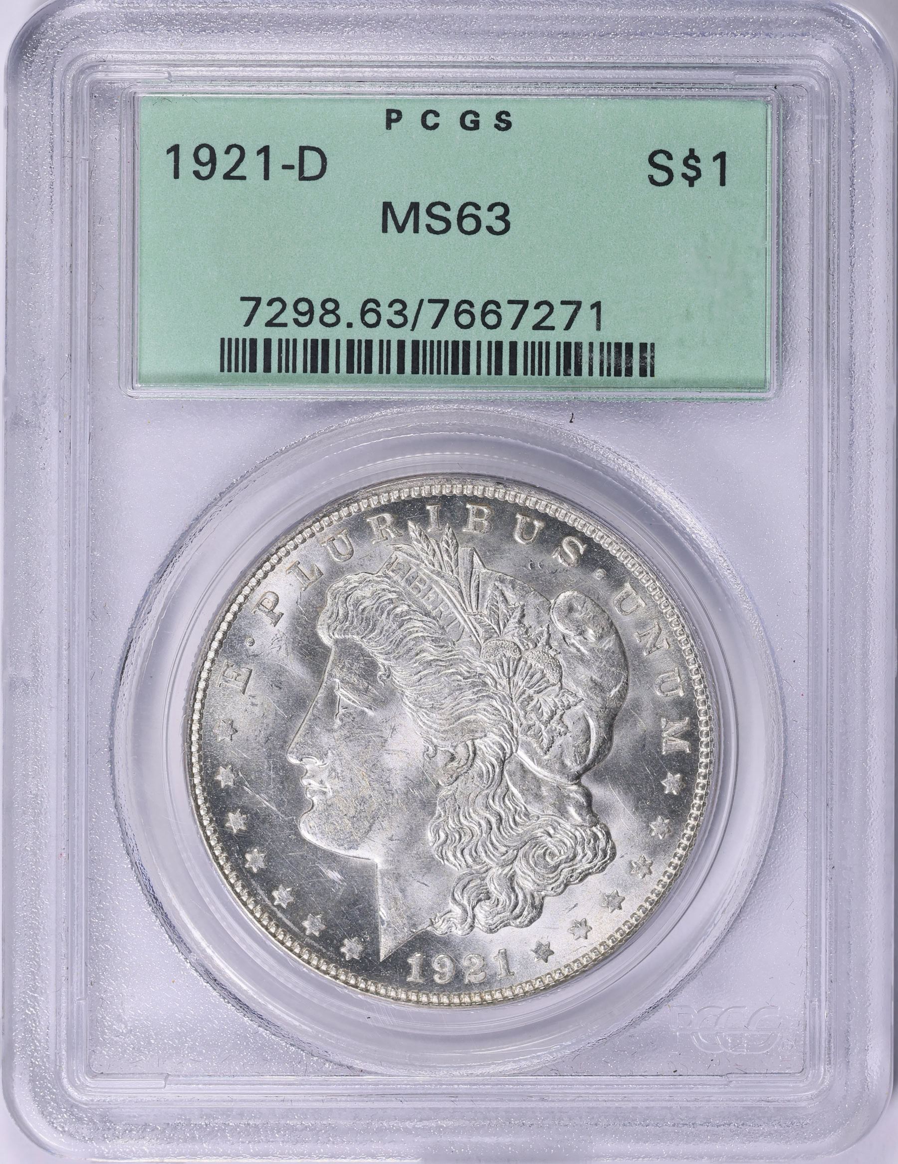 1921-D Morgan Silver Dollar PCGS MS-63 OGH (Item 1882673 ...