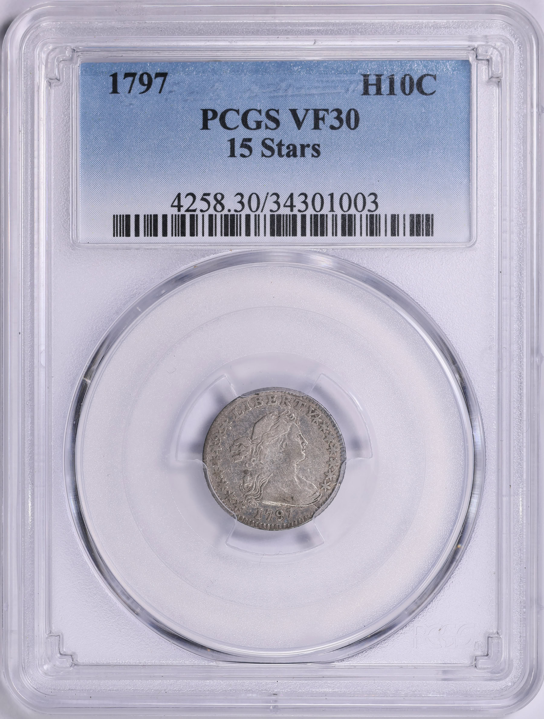 1797 Draped Bust Half Dime 15 Stars PCGS VF-30 (Item 1882920