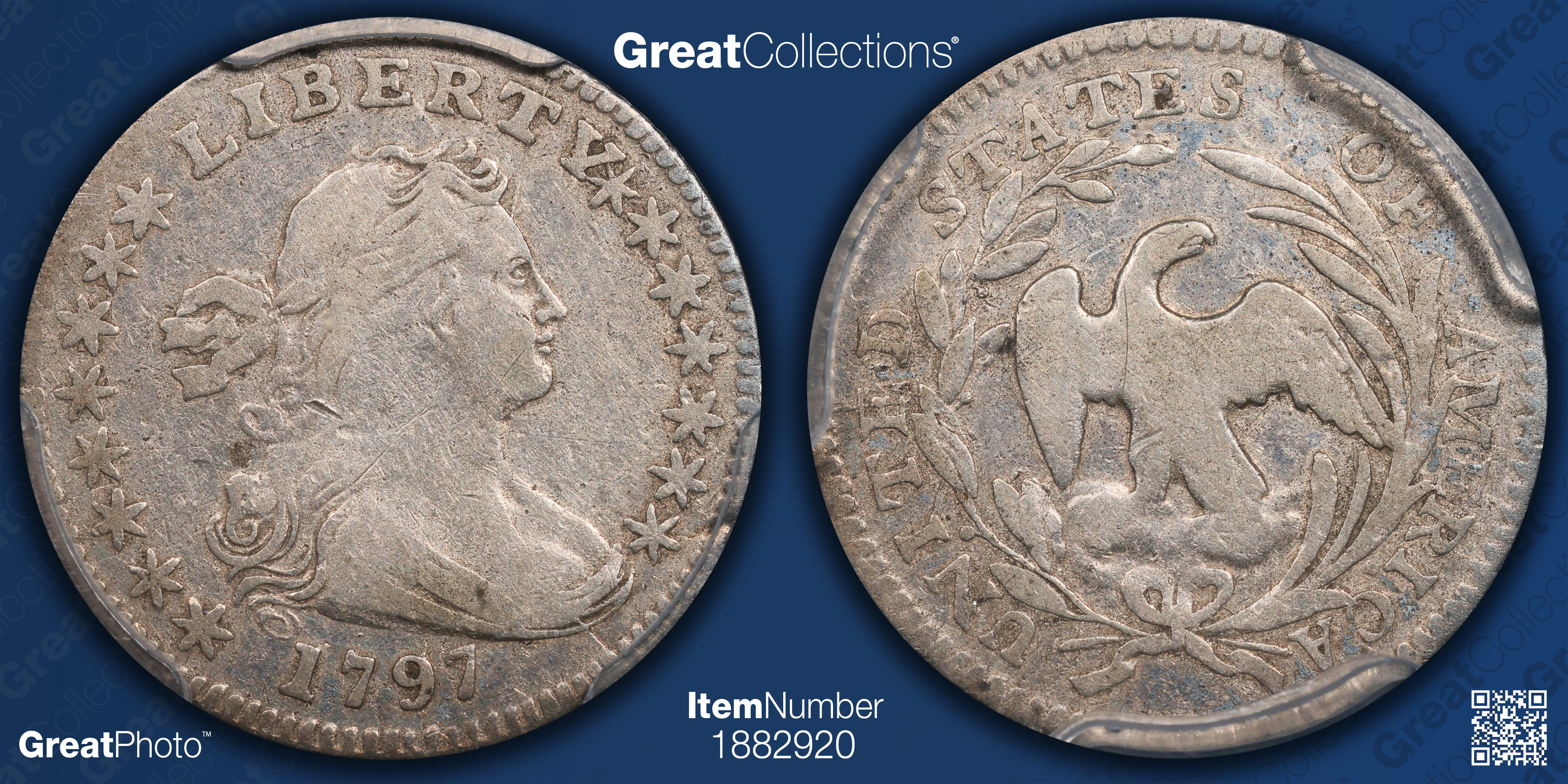 1797 Draped Bust Half Dime 15 Stars PCGS VF-30 (Item 1882920