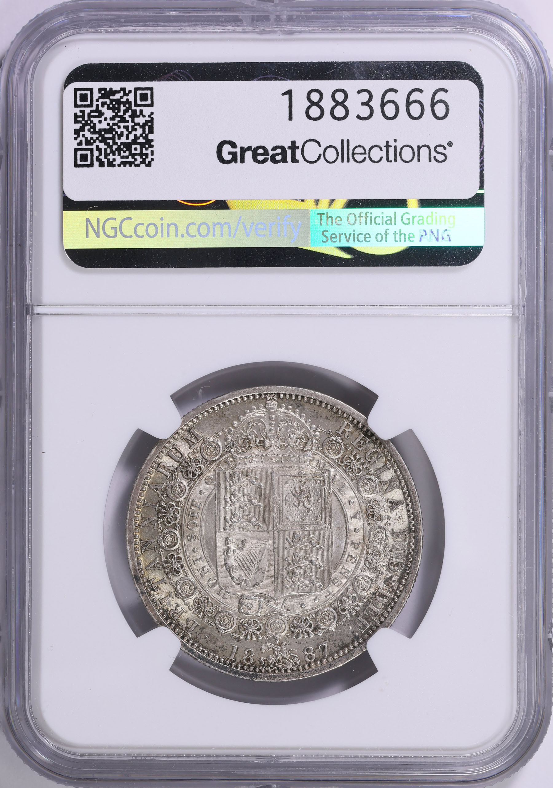 Great Britain 1887 Silver 1/2 Crown Jubilee Head KM-764 NGC MS-62