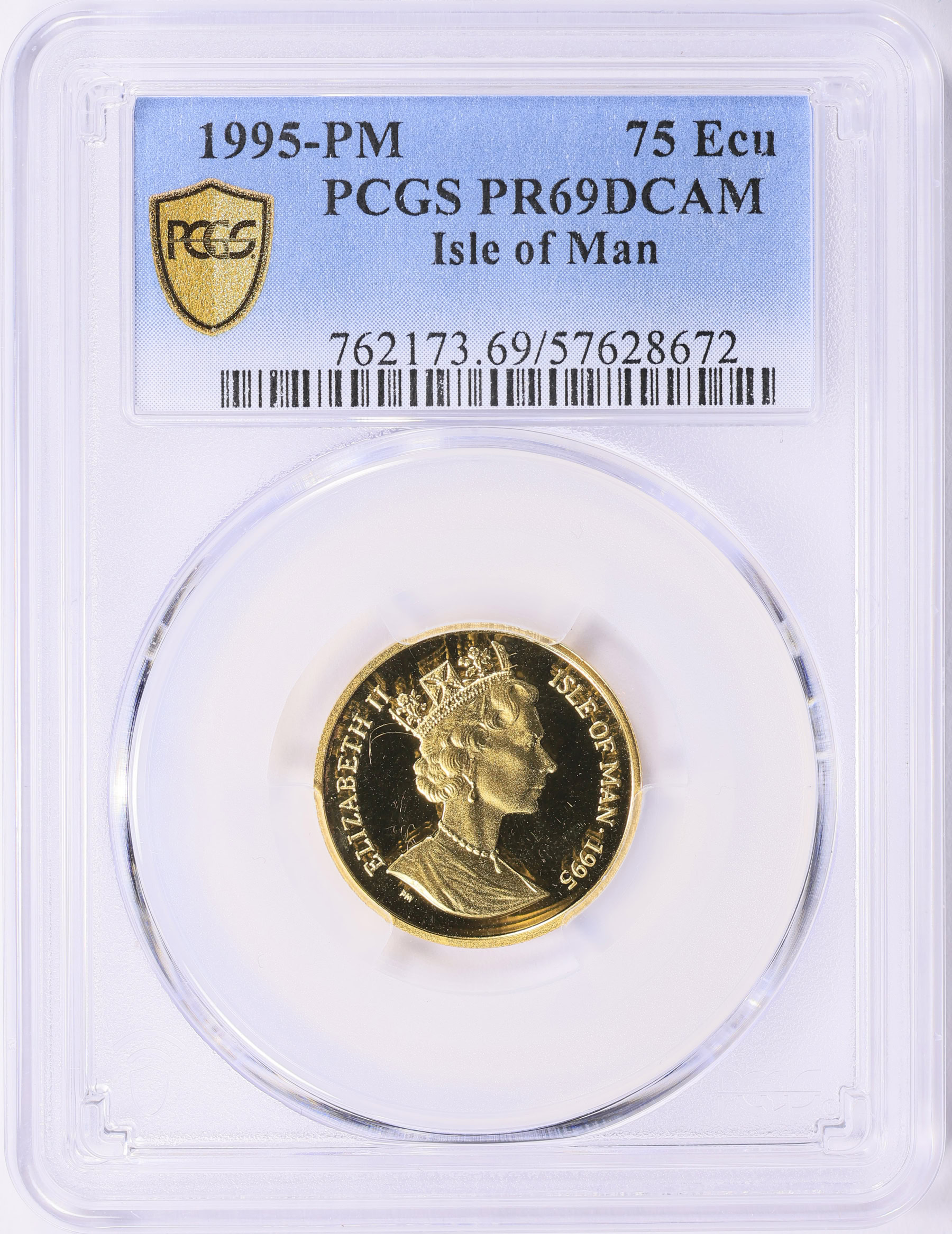 Isle of Man 1995 Gold 75 Ecus KM-716 PCGS Proof-69 DCAM (AGW