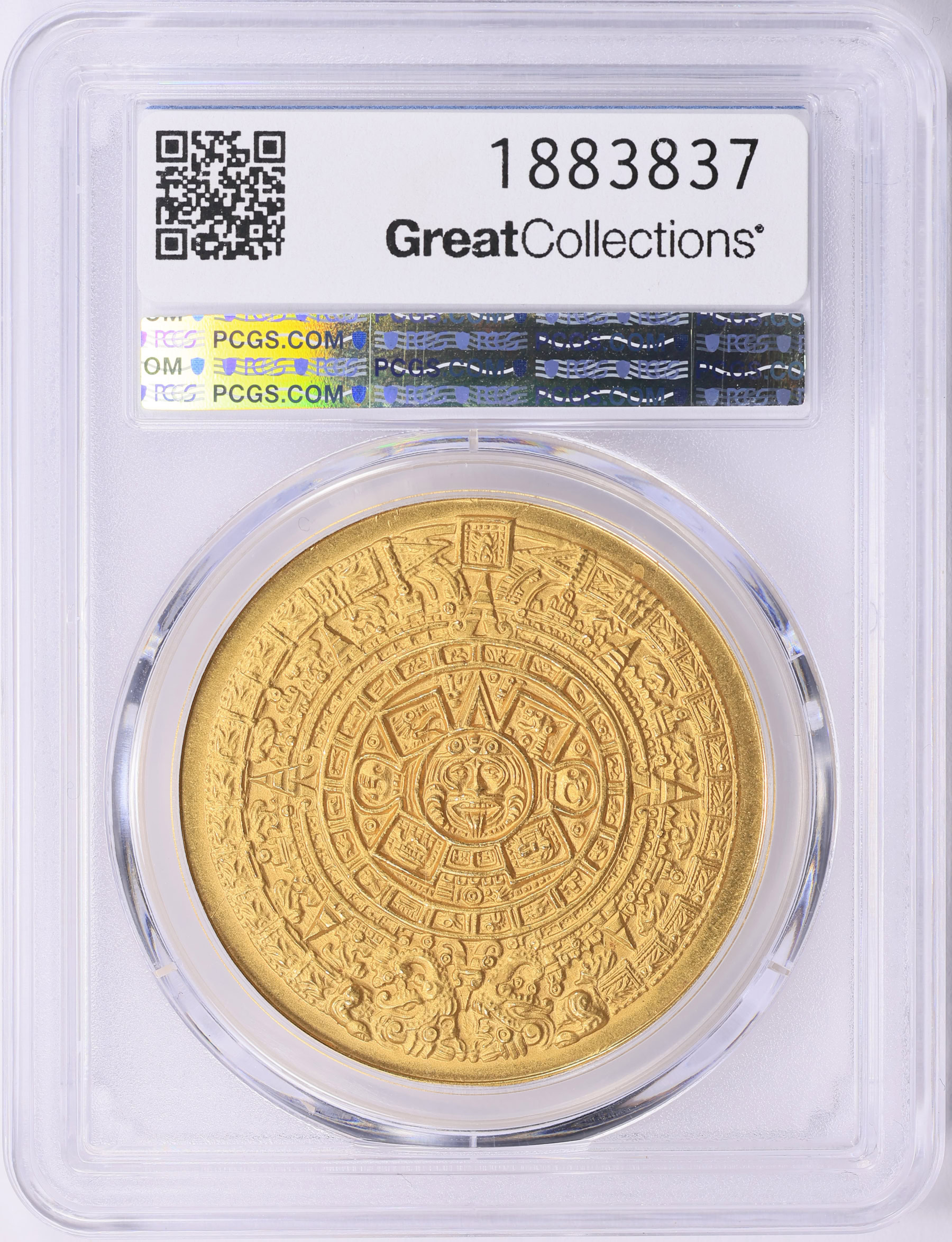 Mexico 1968 Gold 40mm Olympic Games Medal PCGS MS-63 (AGW = 1.233