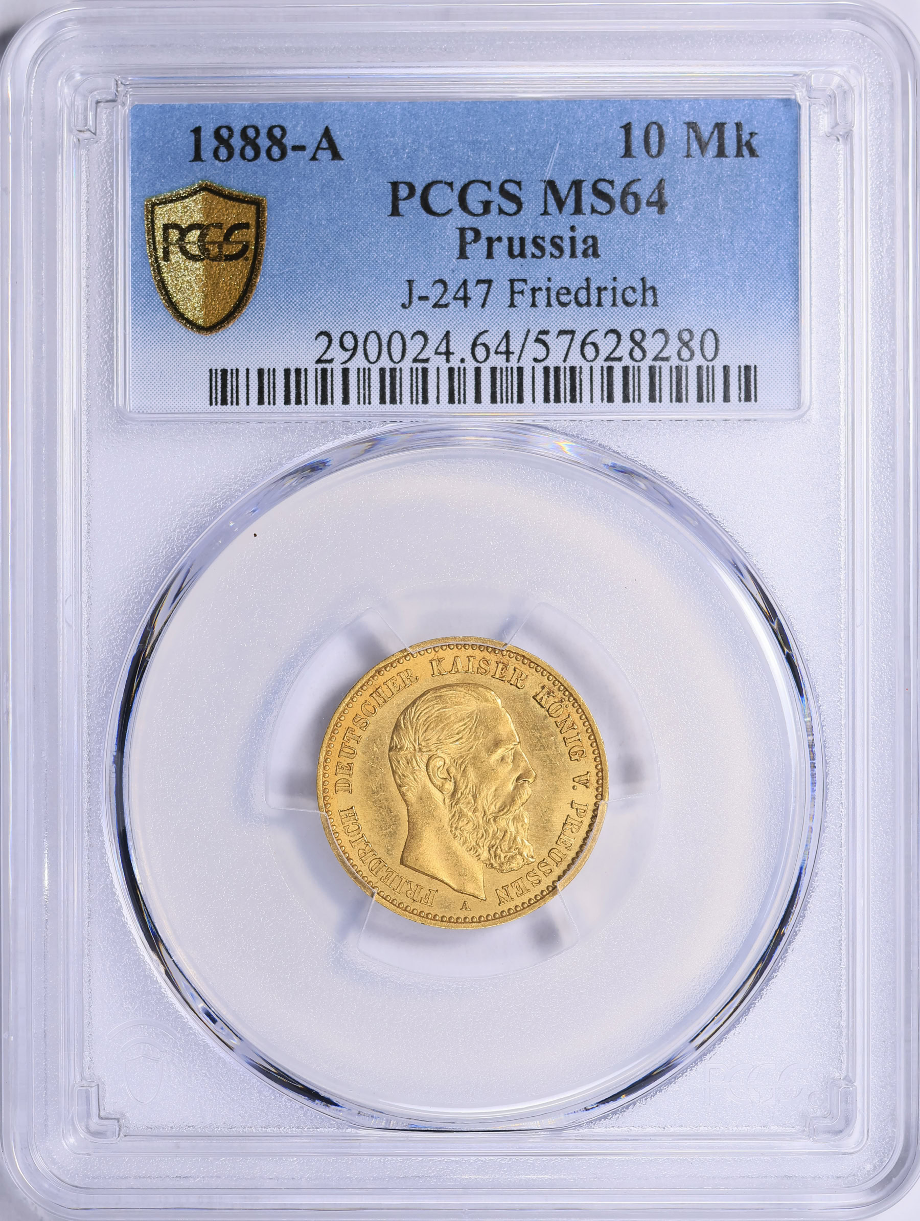 Germany - Prussia 1888-A Gold 10 Marks Friedrich III KM-514 PCGS
