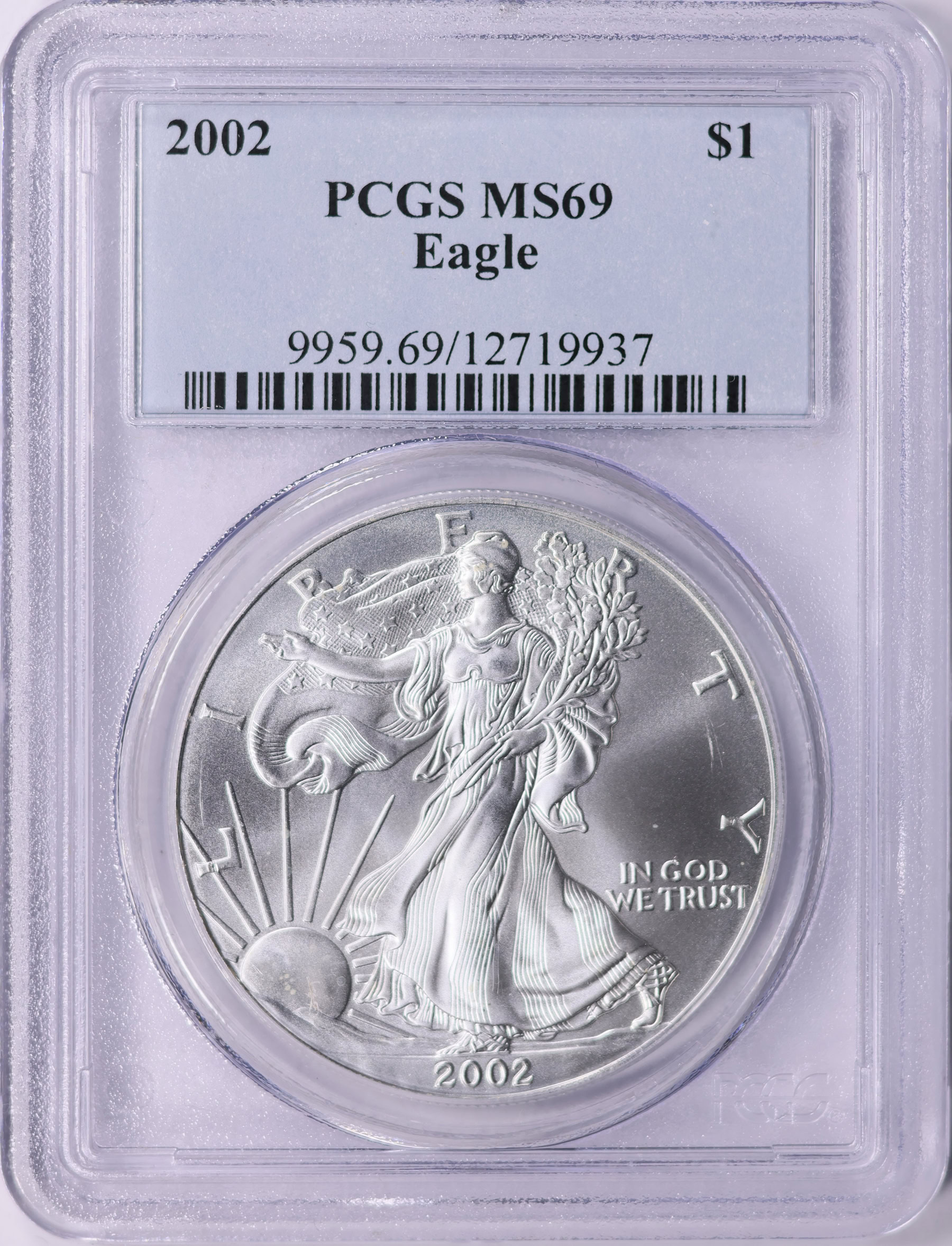 2002 $1 Silver Eagle PCGS MS-69 (Item 1884483) | GreatCollections Coin ...