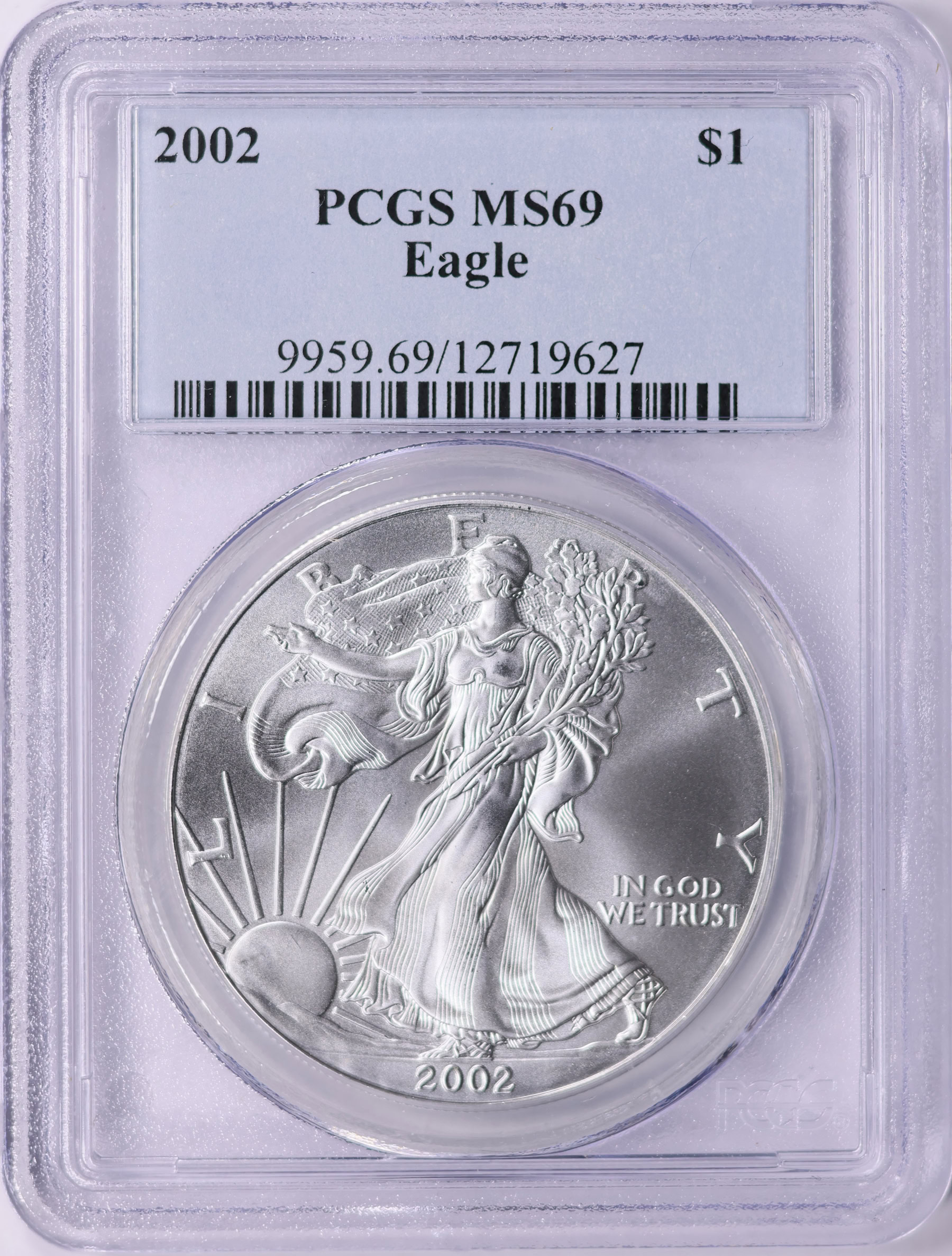 2002 $1 Silver Eagle PCGS MS-69 (Item 1884485) | GreatCollections Coin ...