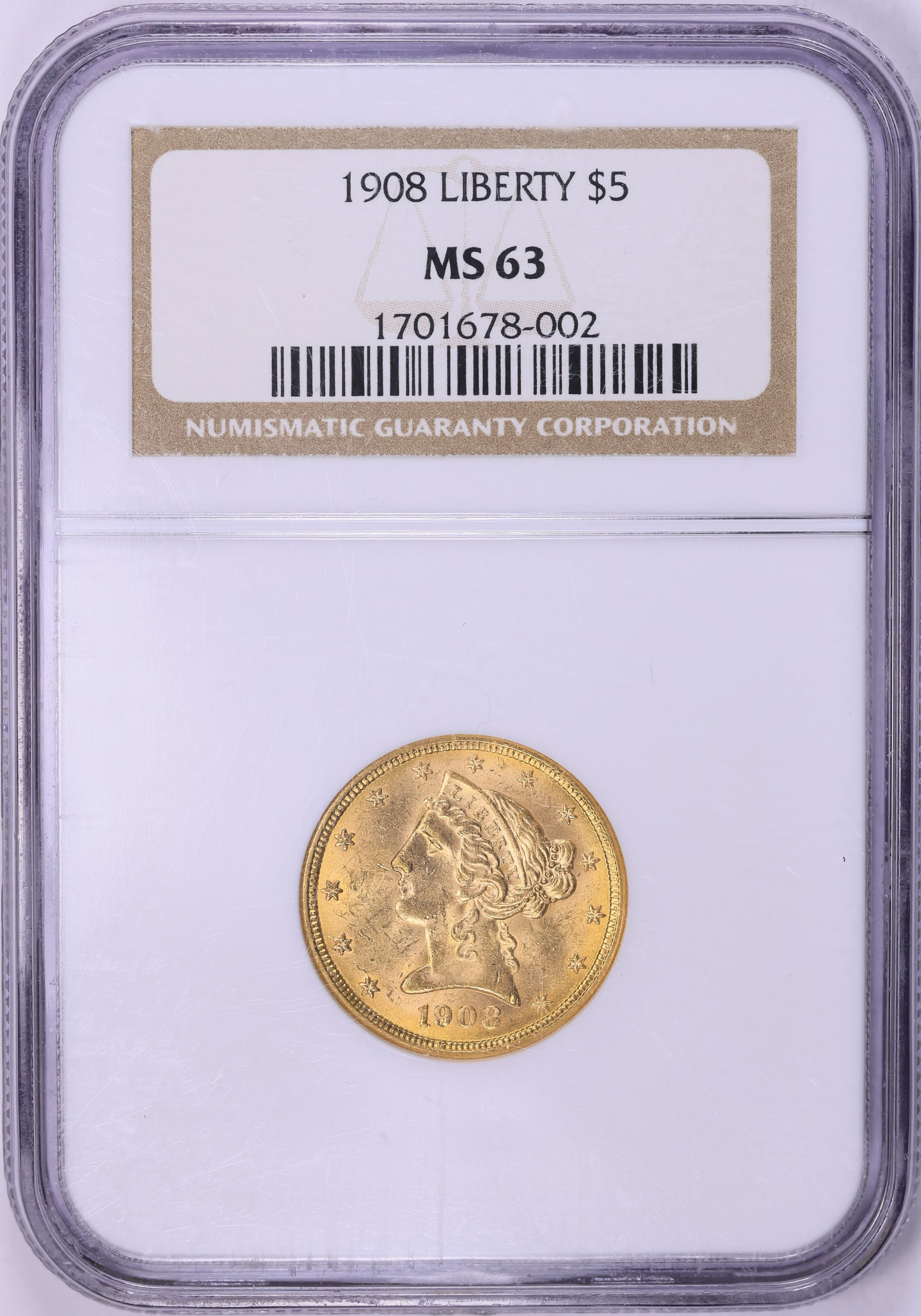 1908 Liberty Gold Half Eagle NGC MS-63 (Item 1884599
