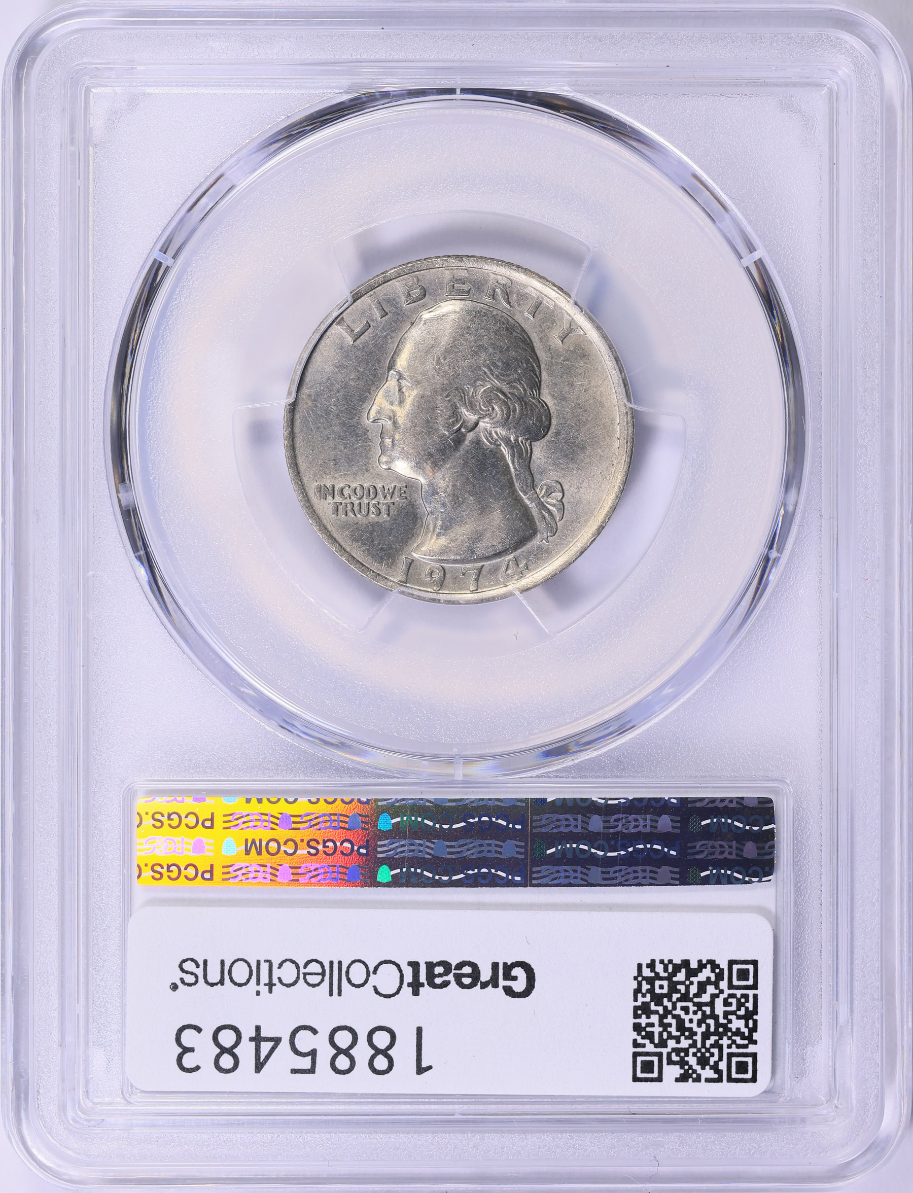 Mint Error 1974 Washington Quarter Reverse Clad Layer Missing PCGS