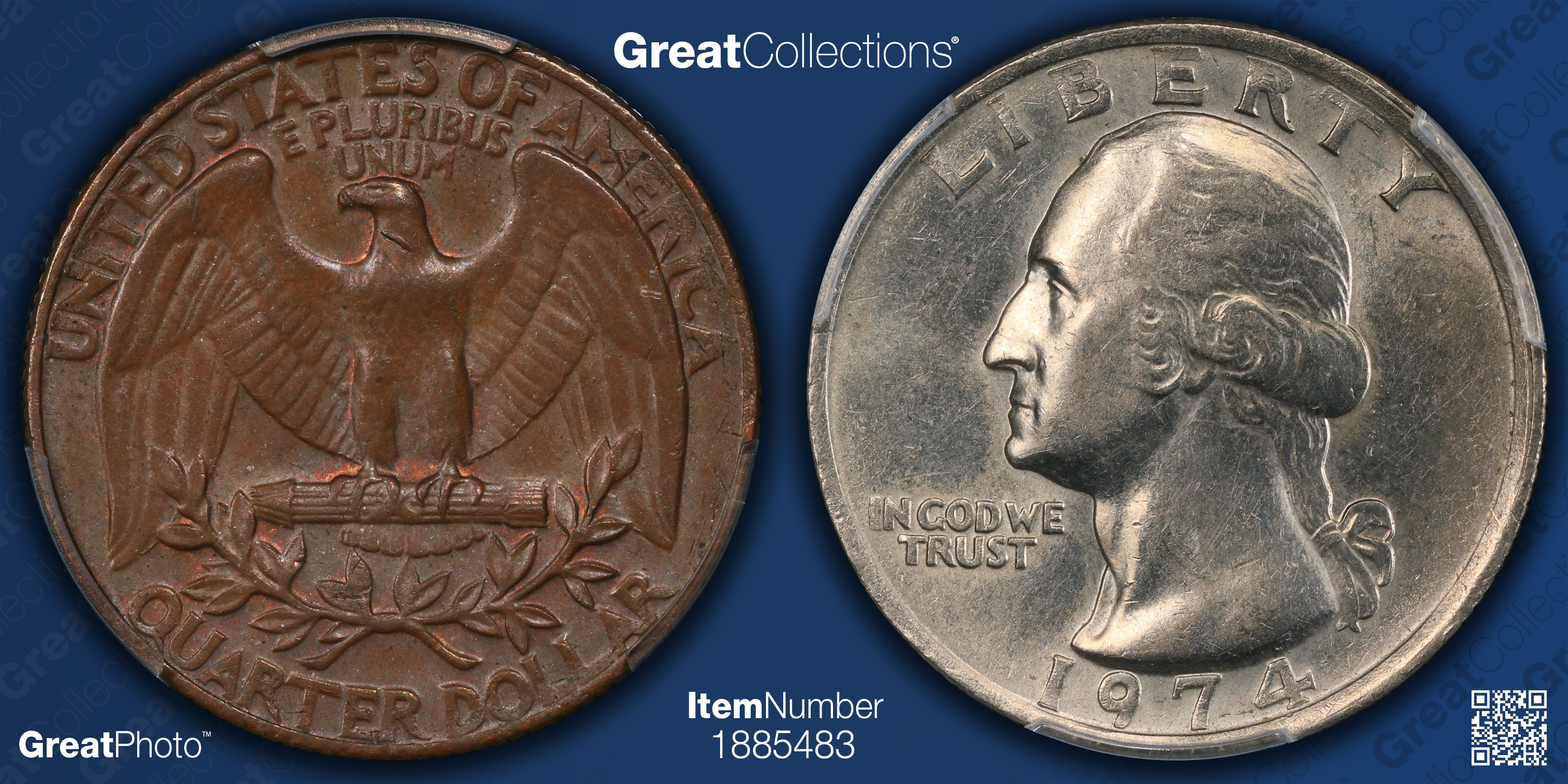 Mint Error 1974 Washington Quarter Reverse Clad Layer Missing PCGS