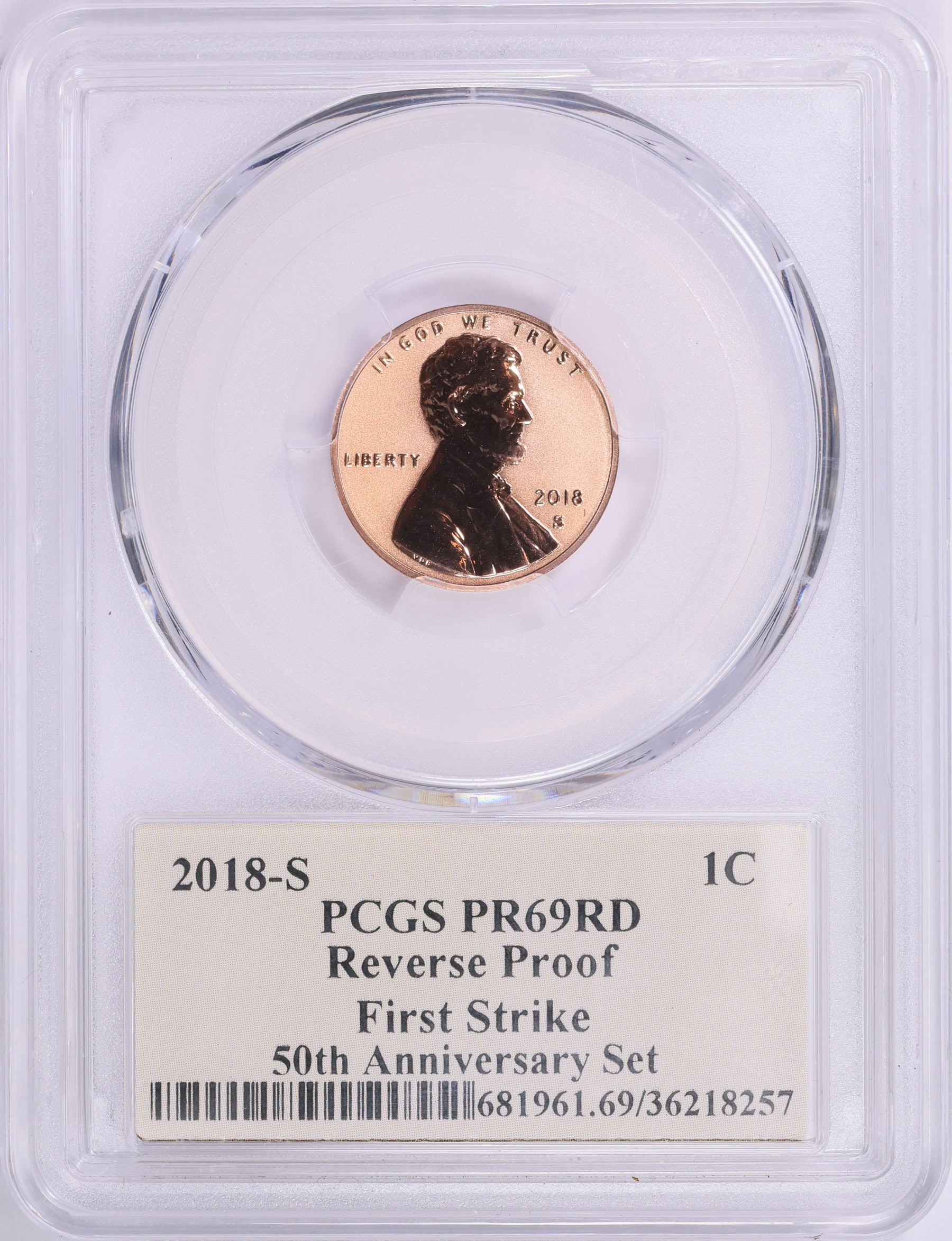 2018-S Lincoln Cent Reverse Proof 50th Anniversary Set First Strike ...
