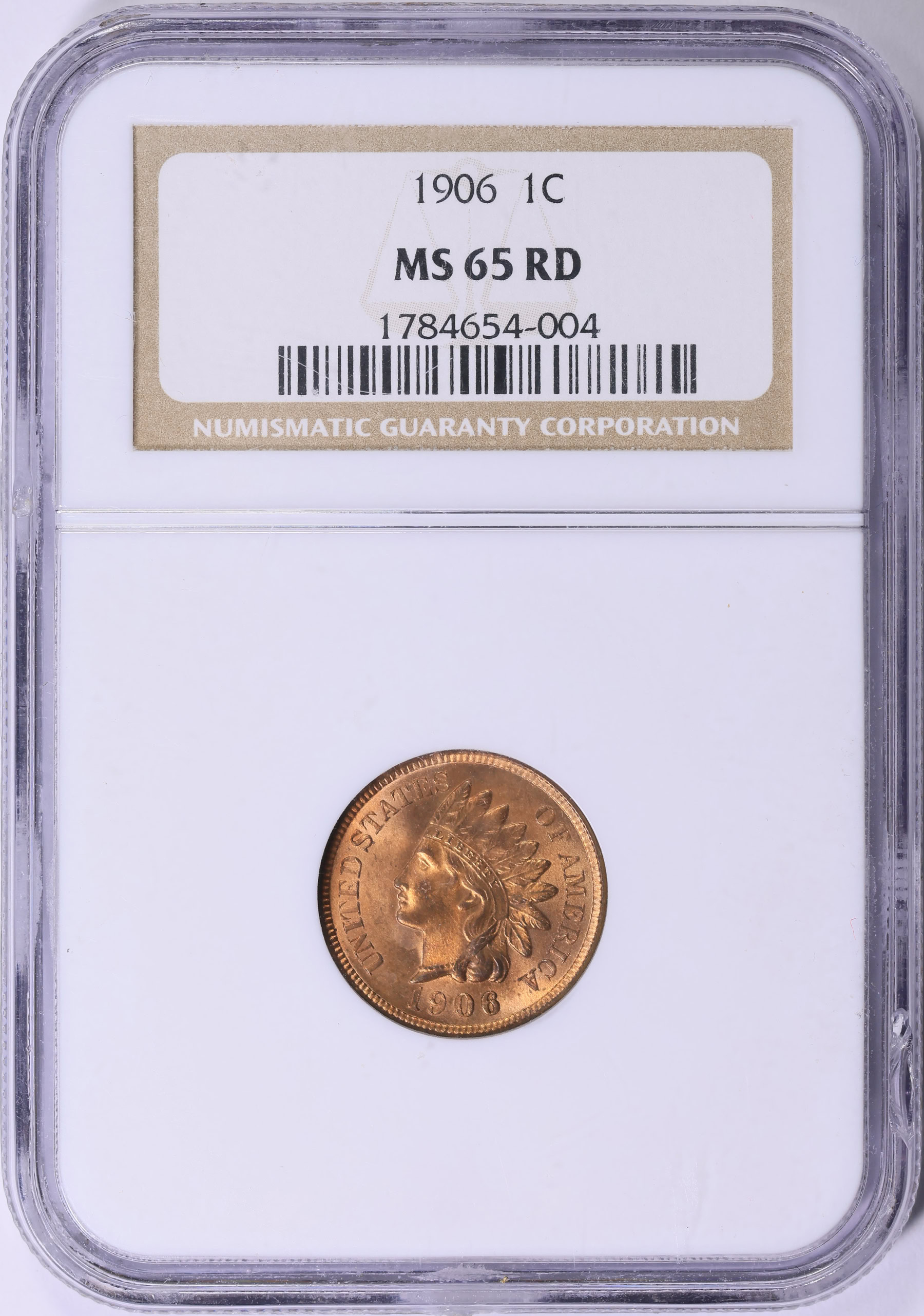 1906 Indian Cent NGC MS-65 RD (Item 1886332) | GreatCollections Coin ...