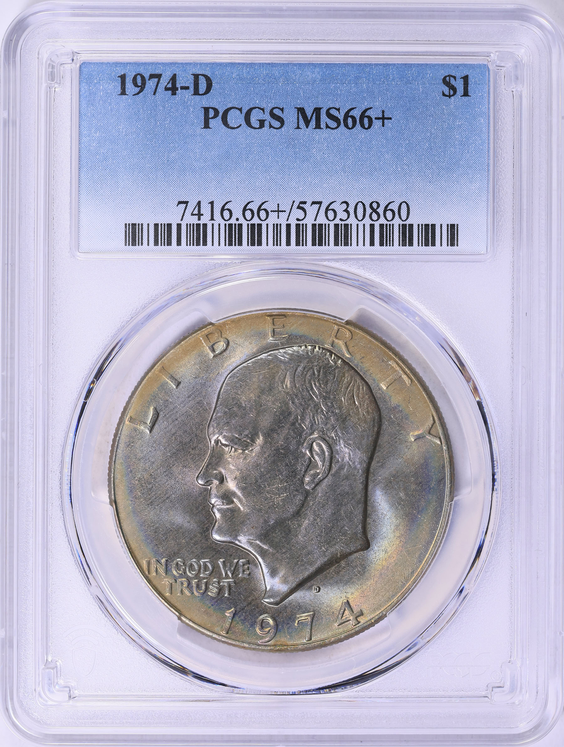1974-D Eisenhower Dollar PCGS MS-66+ (Toned) (Item 1886578