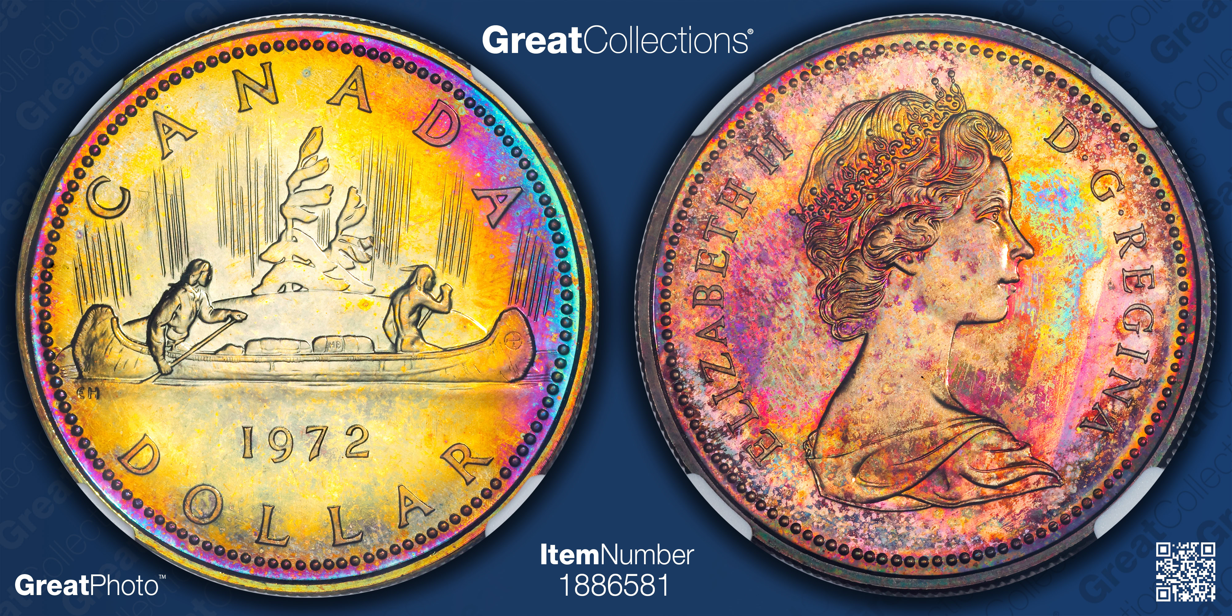 Canada 1972 Silver Dollar Voyageur KM-76.1 NGC SP-67 ☆ (Toned