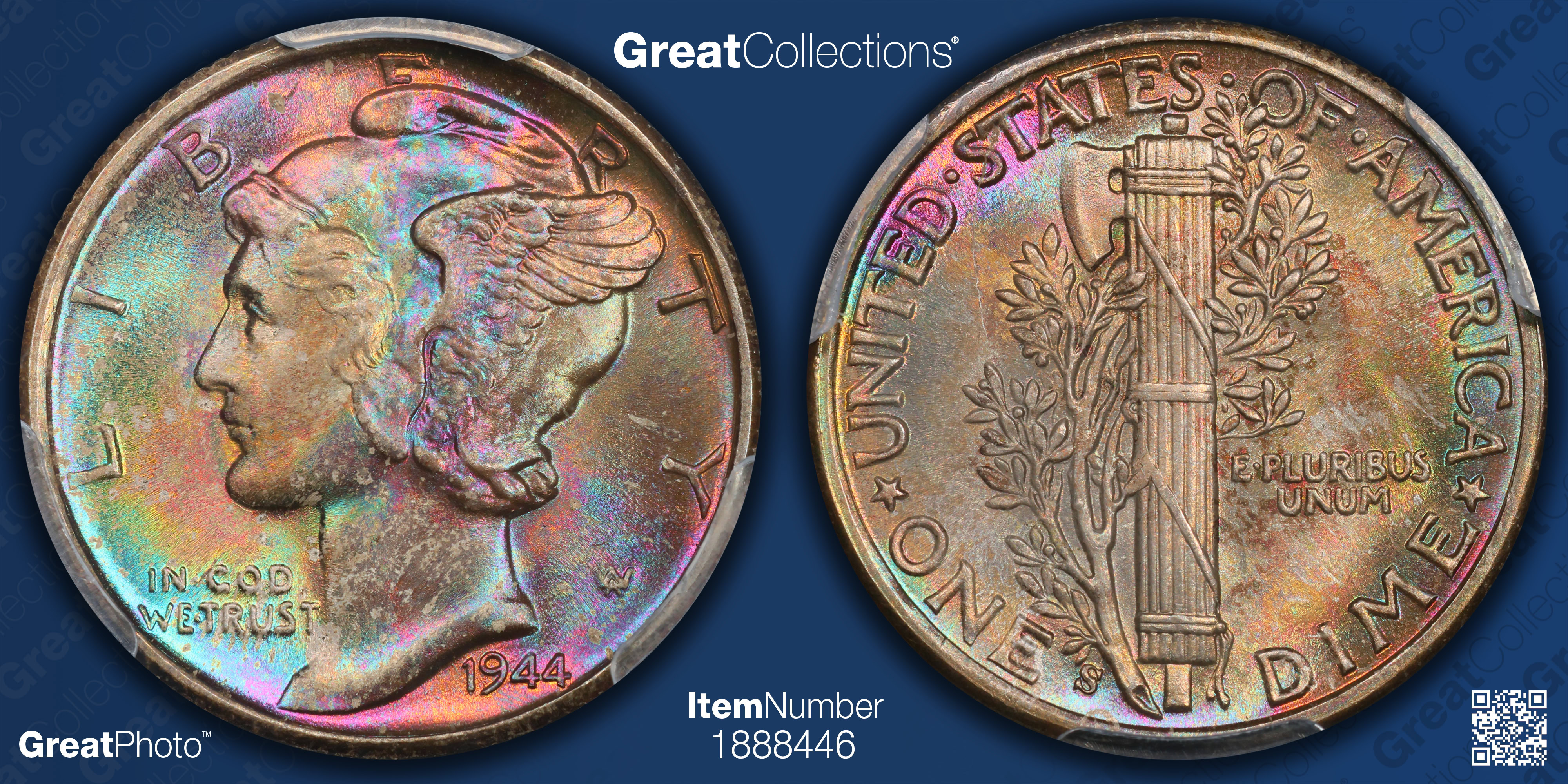 1944-S Mercury Dime PCGS MS-67 (Toned) (Item 1888446