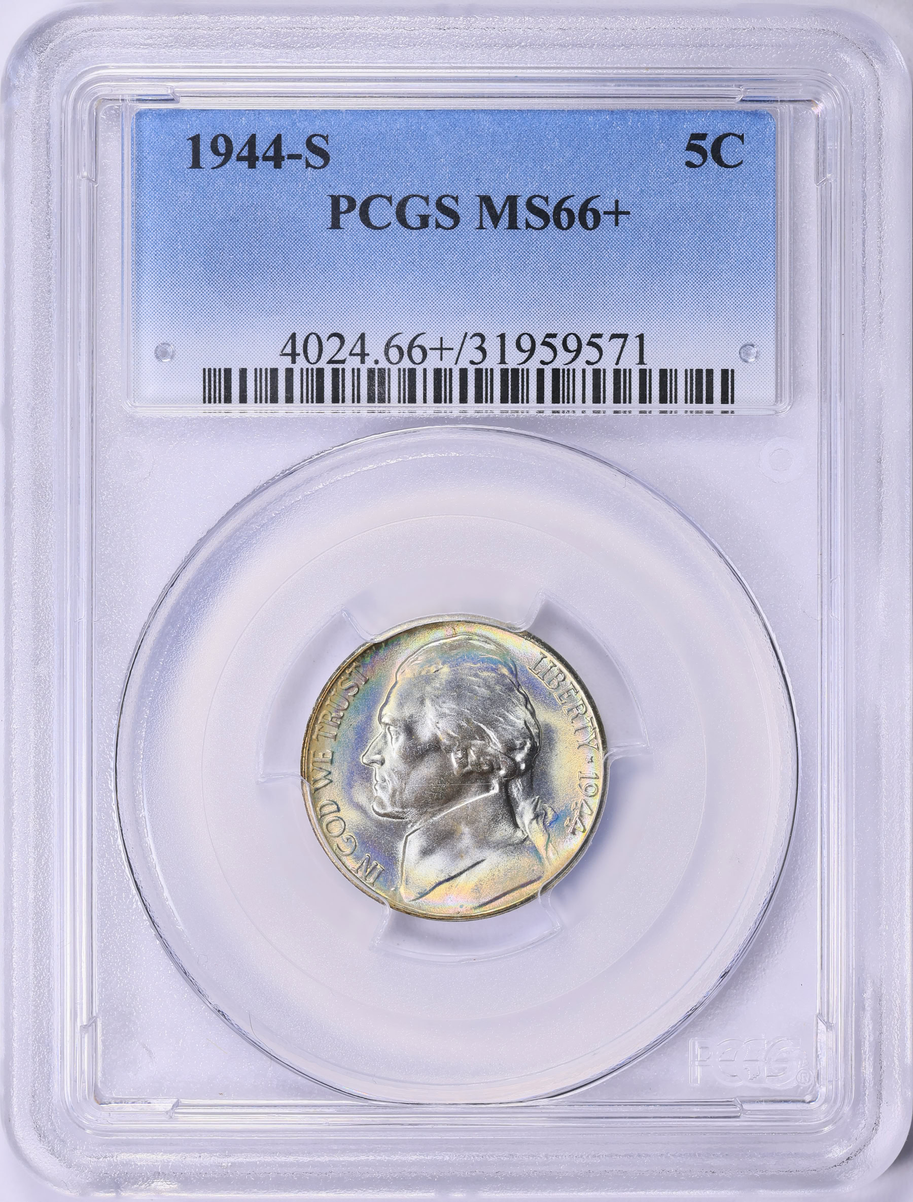 1944-S Jefferson Nickel PCGS MS-66+ (Toned) (Item 1888652