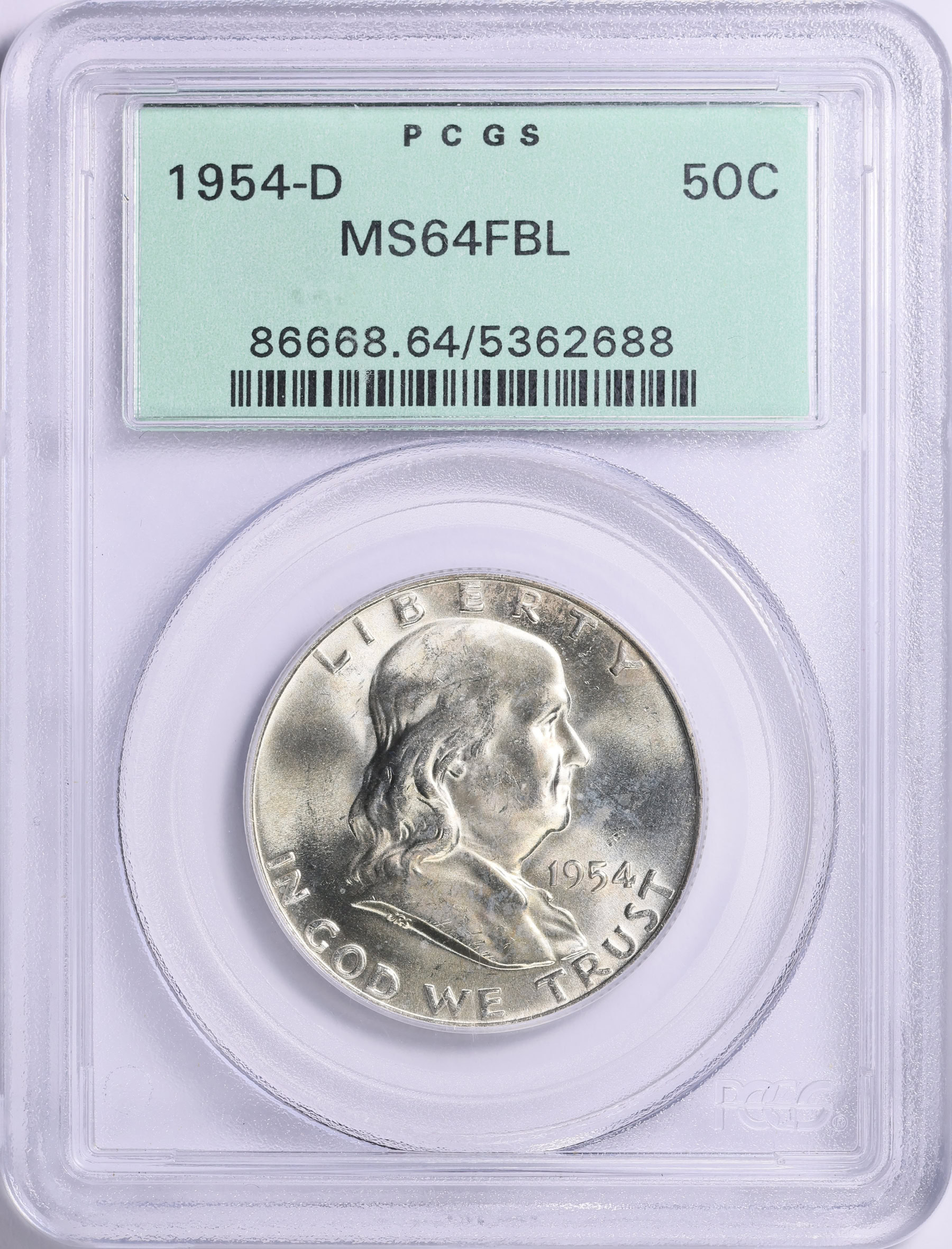 1954-D Franklin Half Dollar PCGS MS-64 FBL OGH (Item 1888967 ...