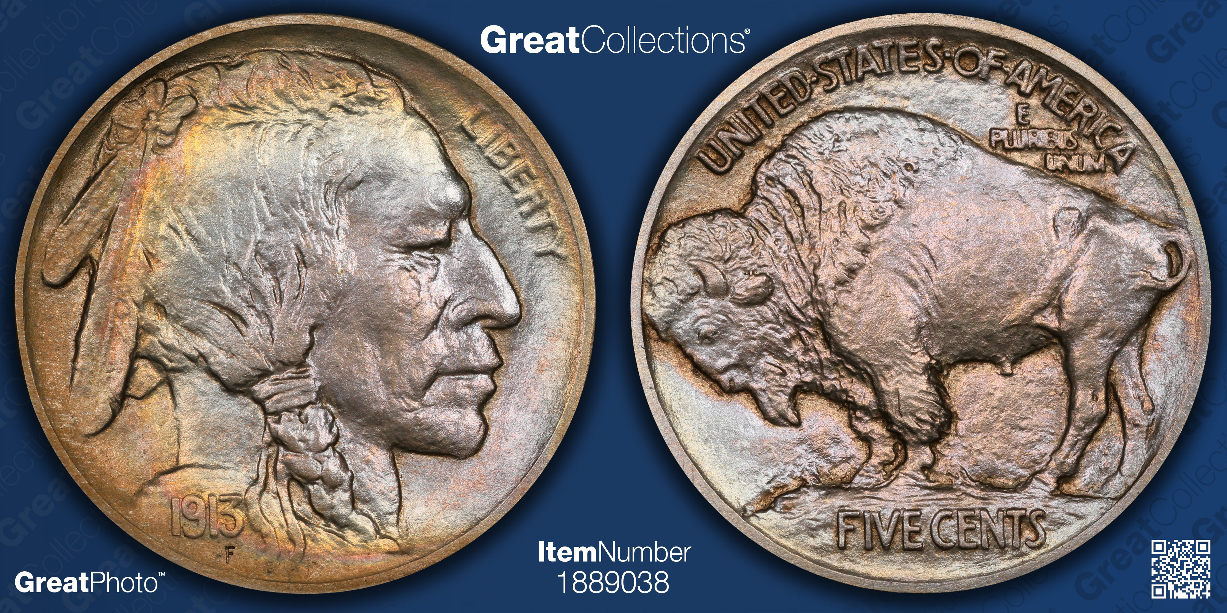 1913 Buffalo Nickel Type 1 PCGS Proof-67 (Toned) (Item 1889038 ...