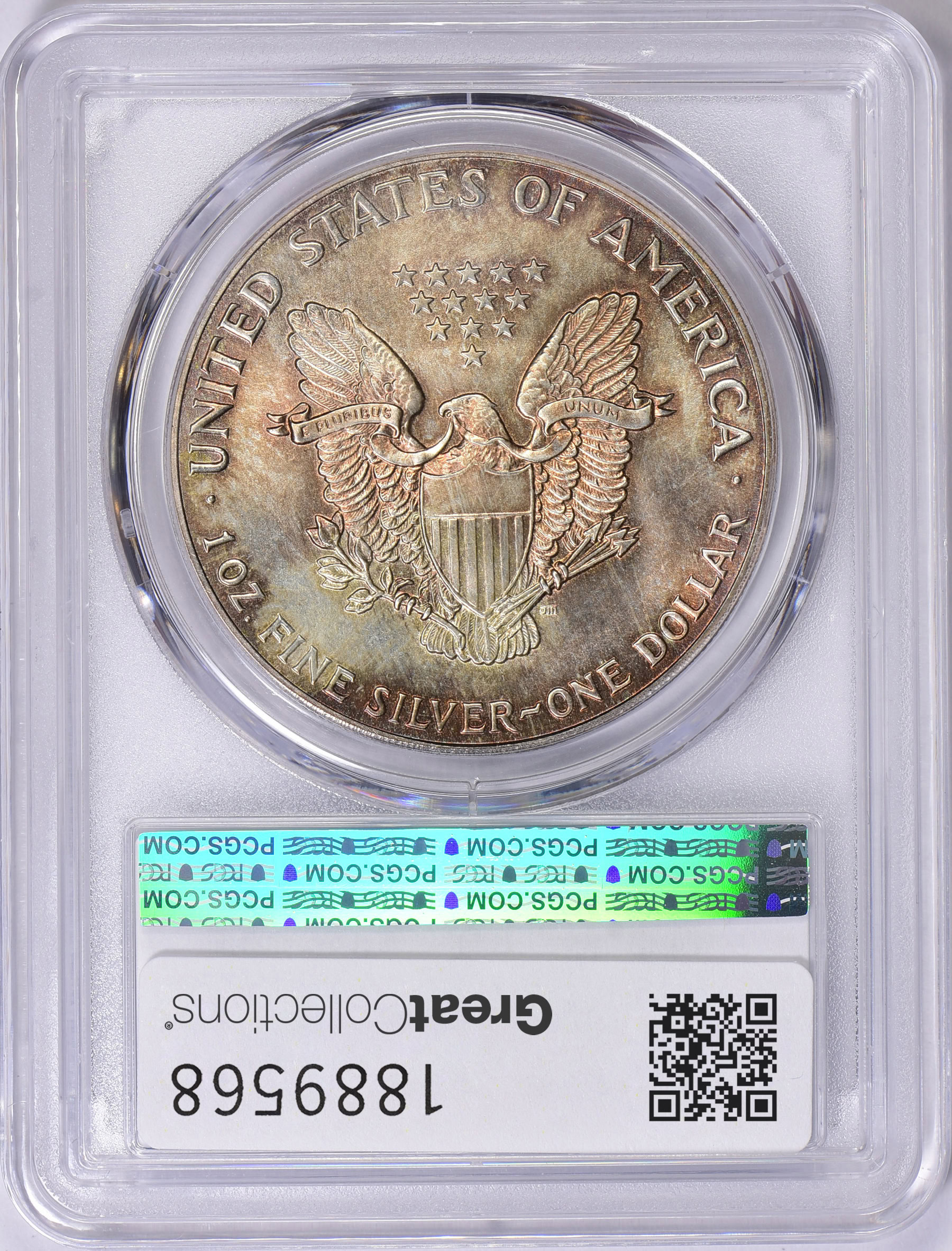 1987 $1 Silver Eagle PCGS MS-67 (Toned) (Item 1889568