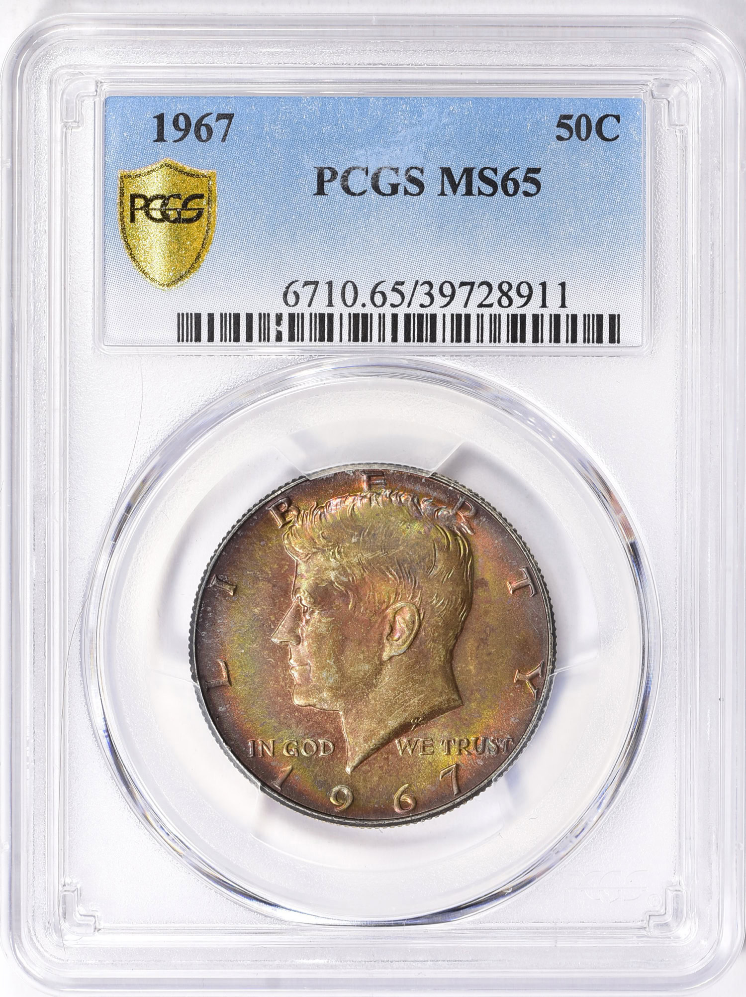 1967 Kennedy Half Dollar PCGS MS-65 (Toned) (Item 1889880
