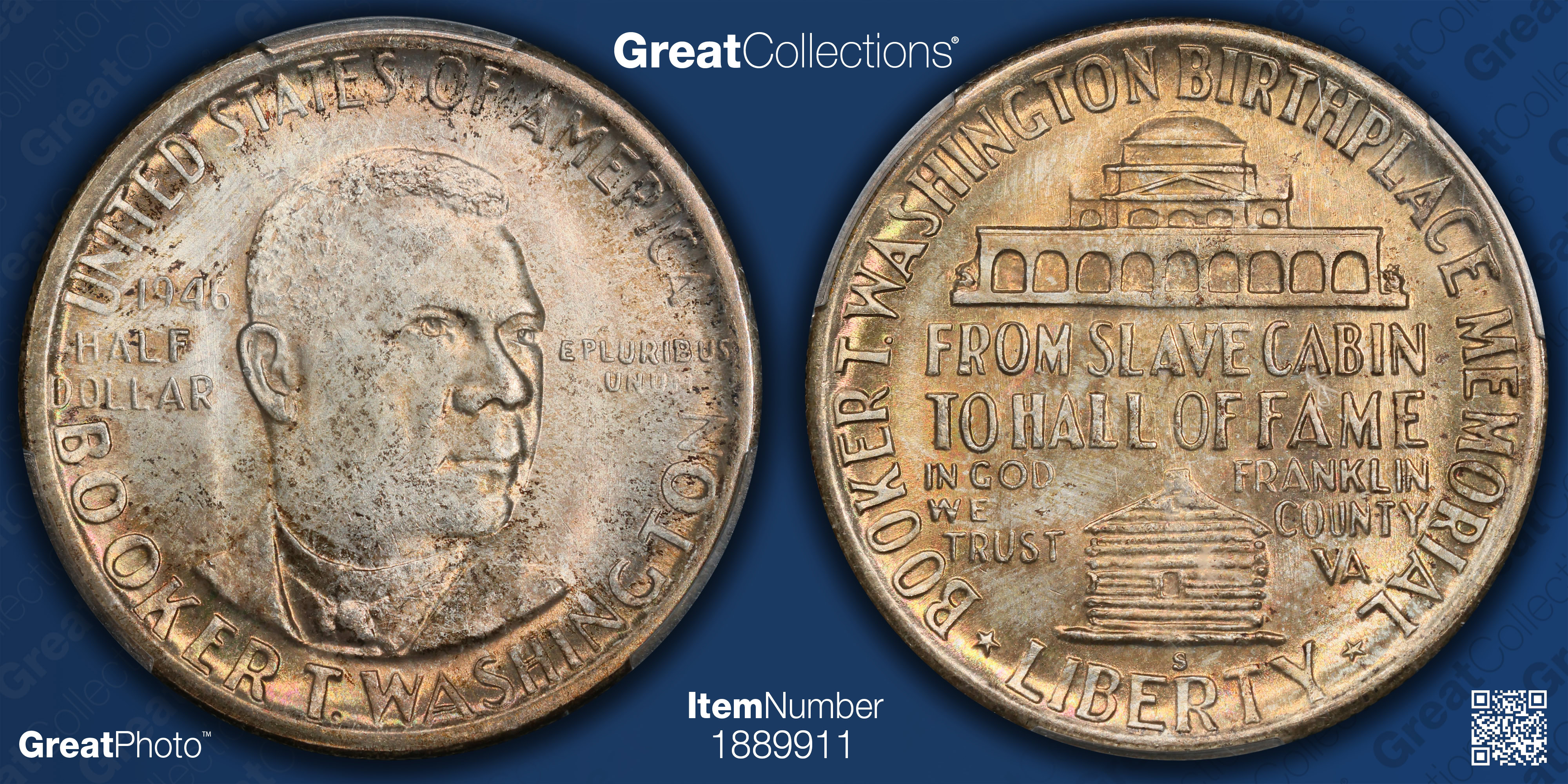 1946-S Booker T. Washington Memorial Half Dollar PCGS MS-66 (CAC