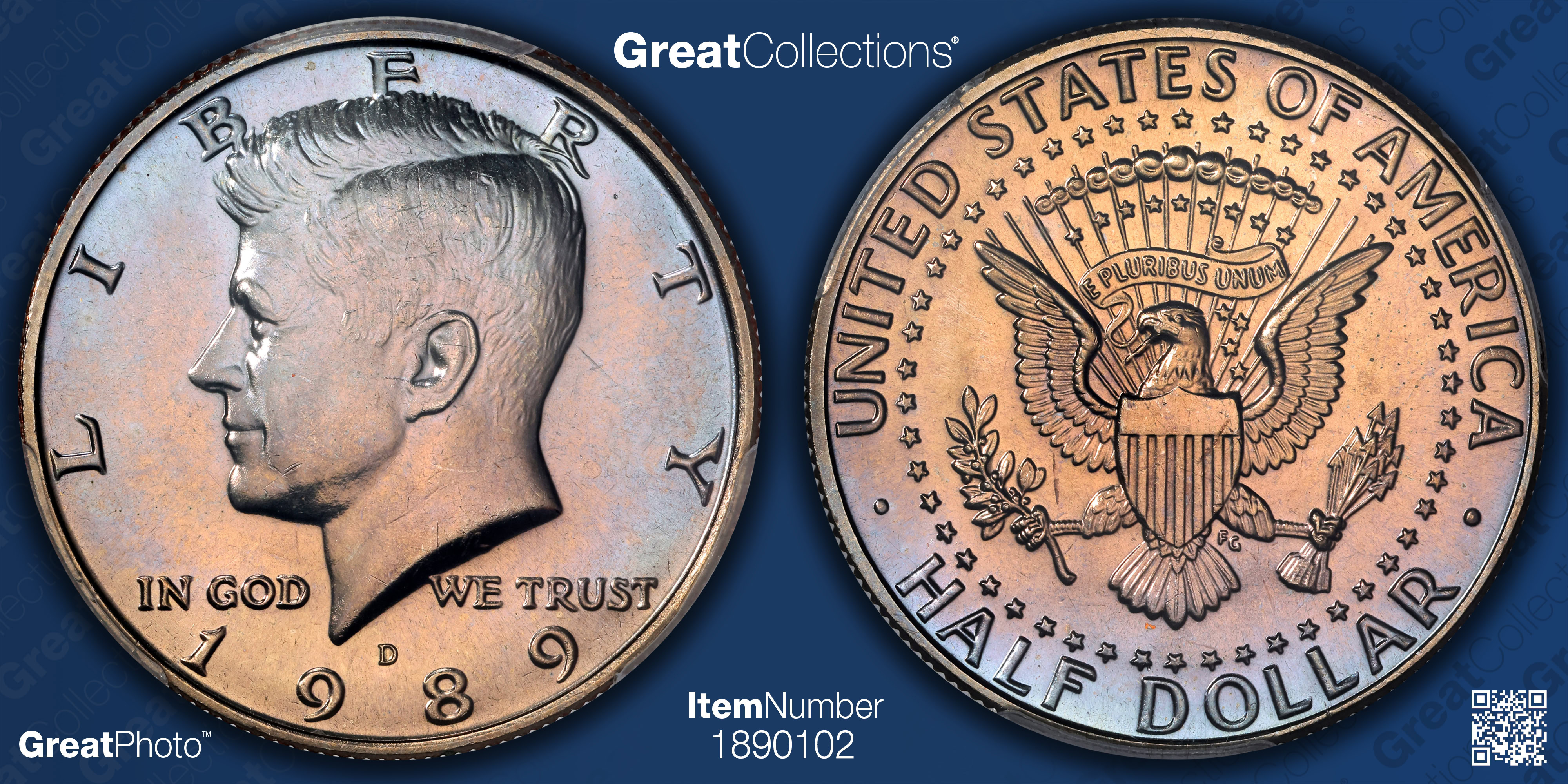 1989-D Kennedy Half Dollar PCGS MS-66 (Toned) (Item 1890102