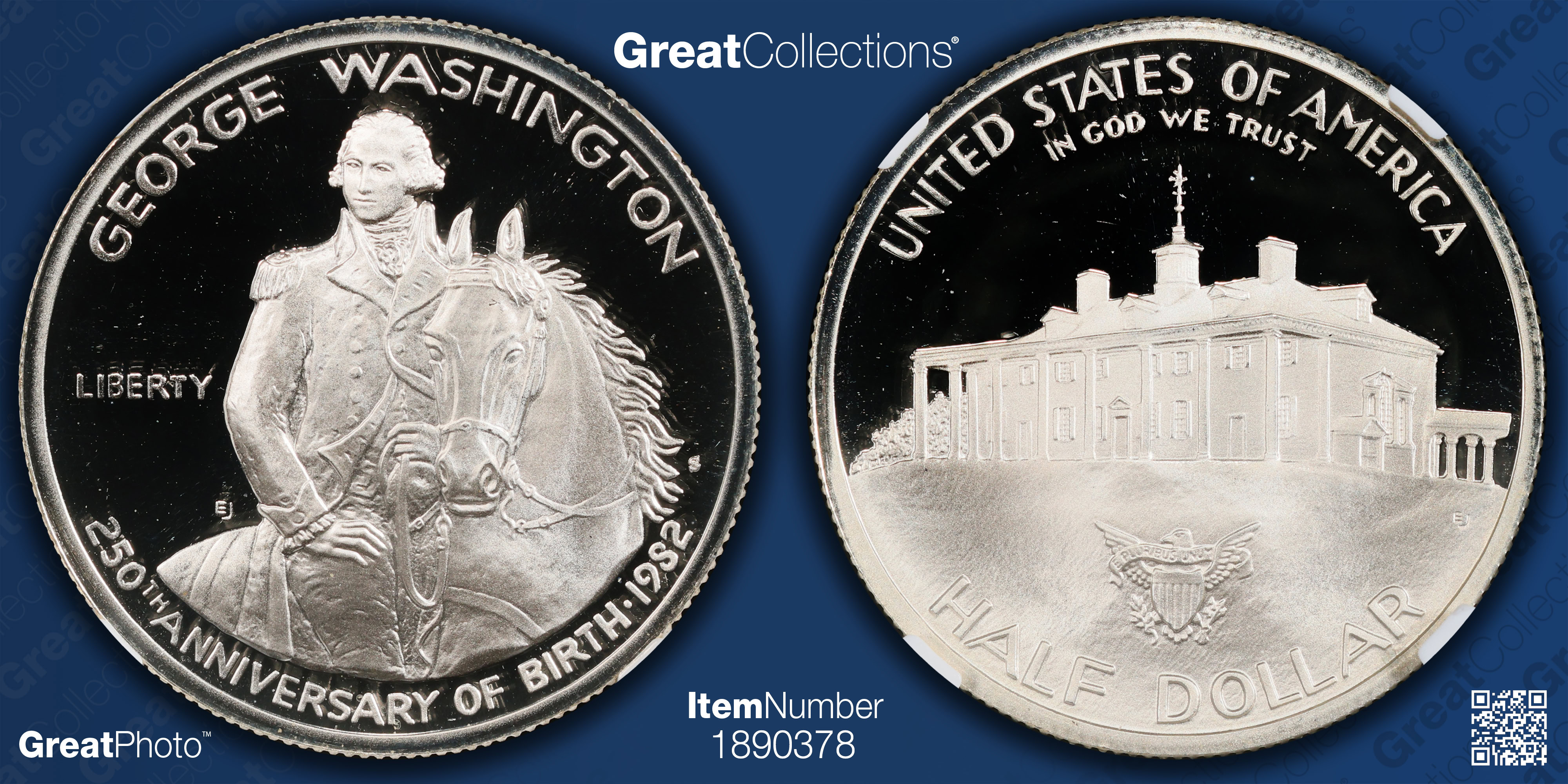 1982-S George Washington 250th Anniversary of Birth Silver Half
