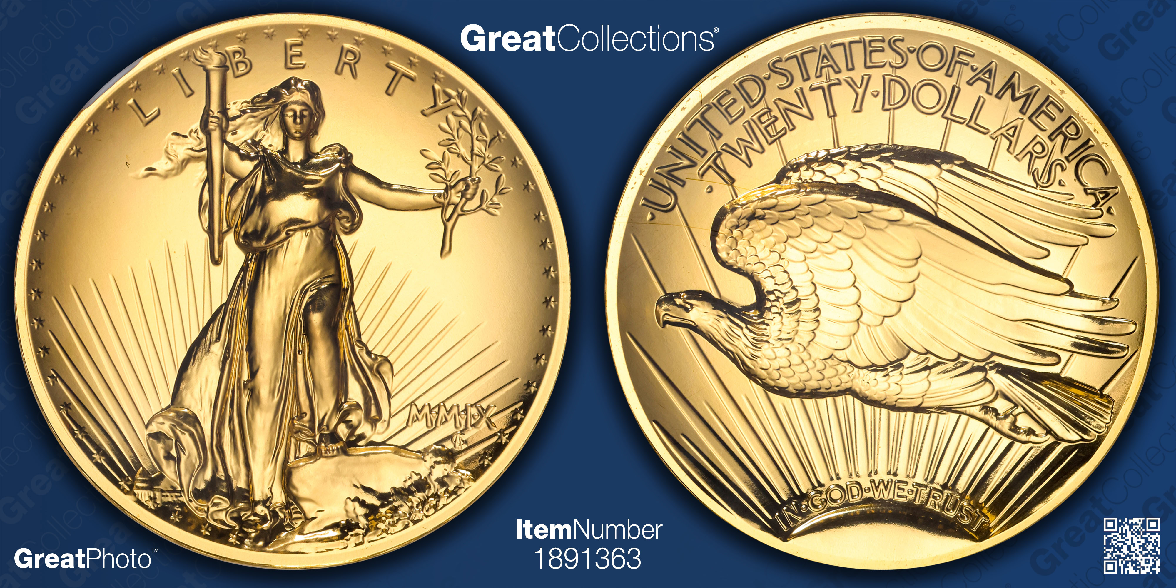 2009 MMIX Ultra High Relief $20 Gold NGC MS-70 (Item 1891363